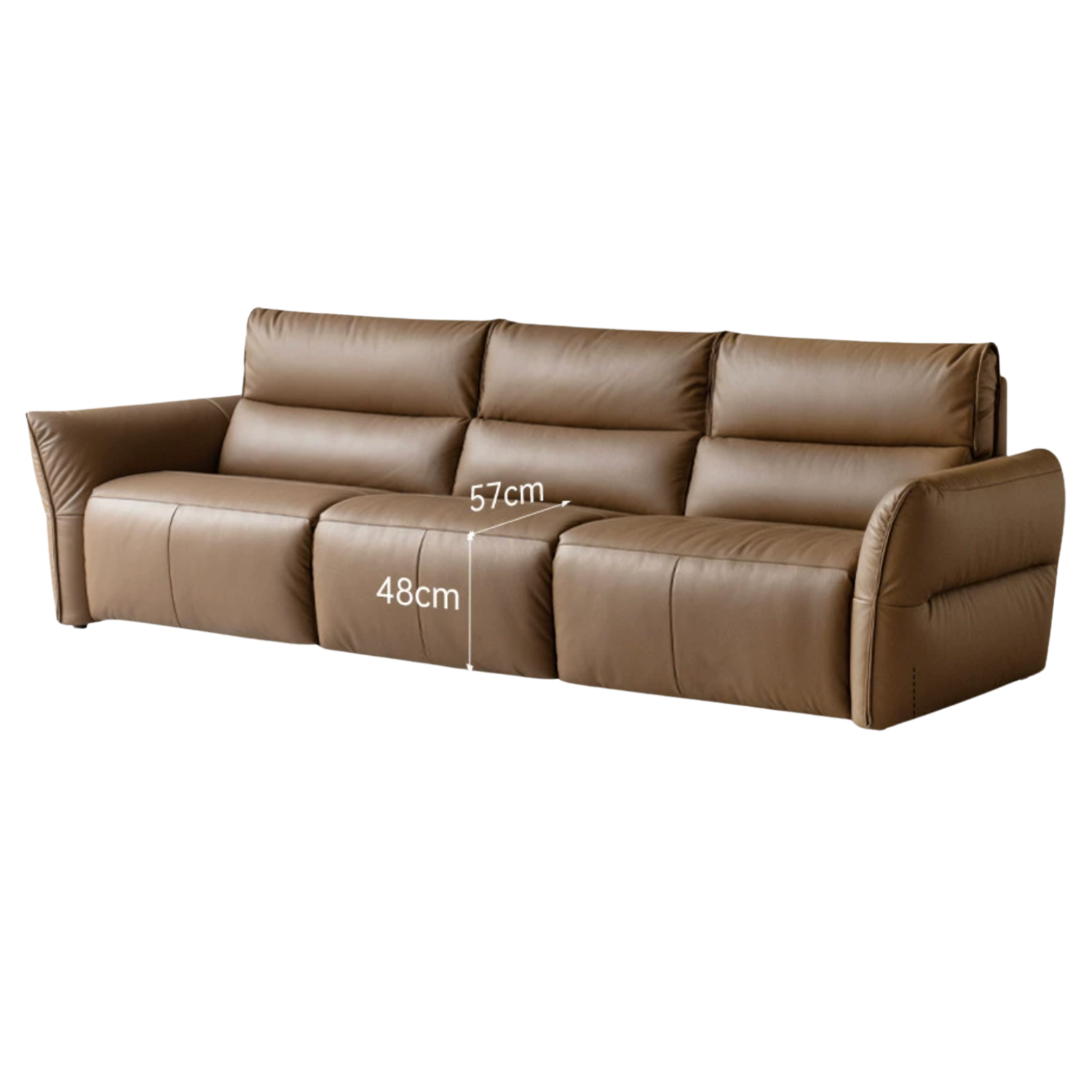 Genuine Leather Sofa Italian Light Luxury Tofu Block Sofa