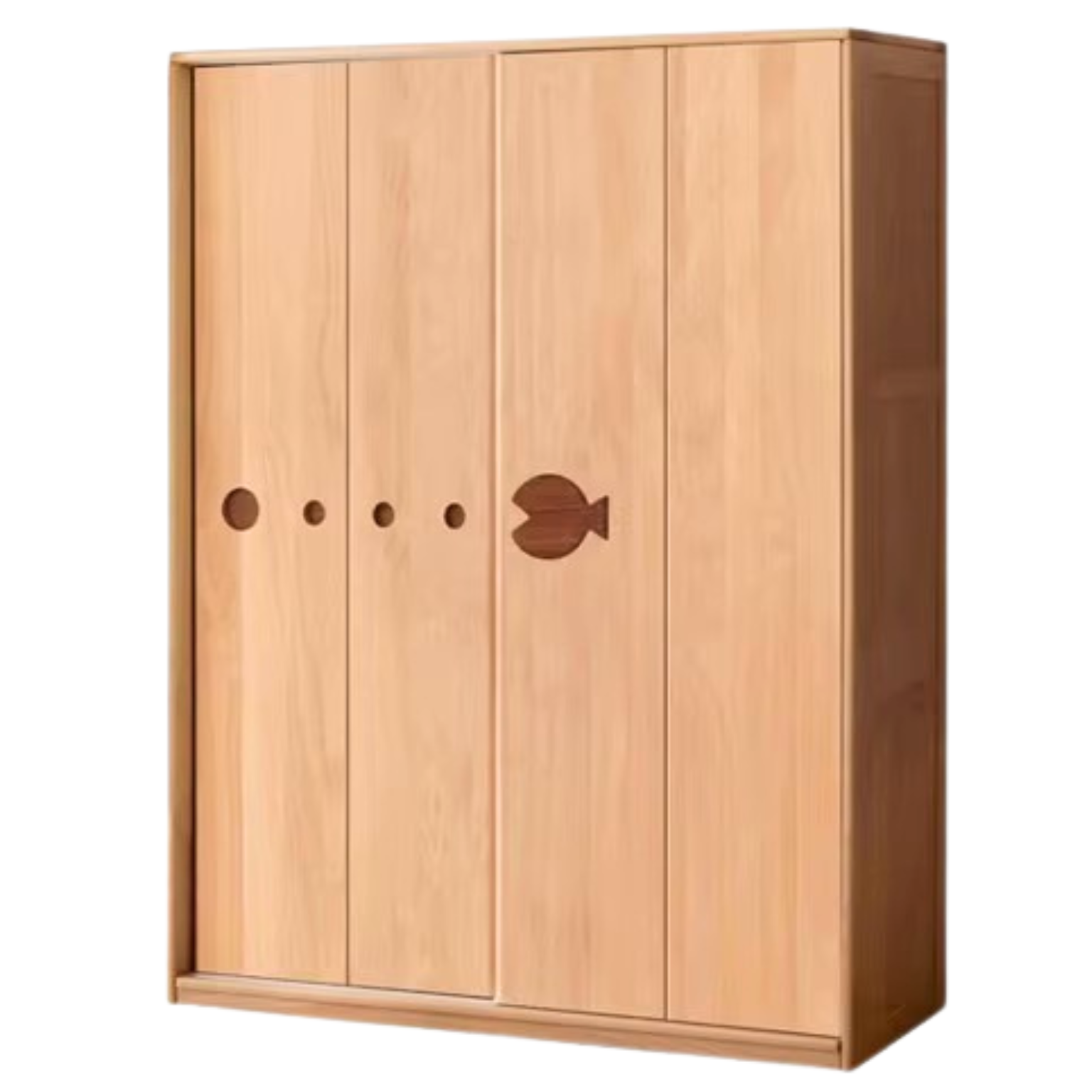 Beech solid wood Kids wardrobe sliding door: