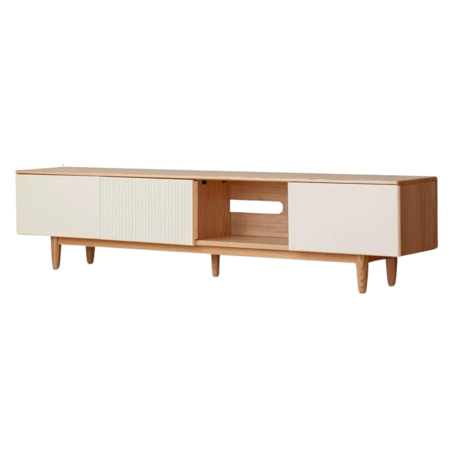 Oak solid wood modern storage TV cabinet-