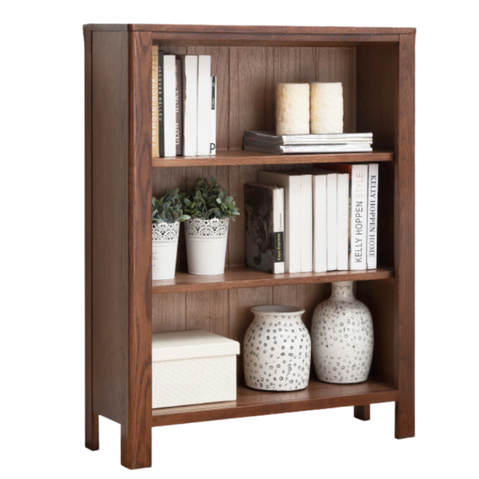 Oak solid wood small modern bookcase