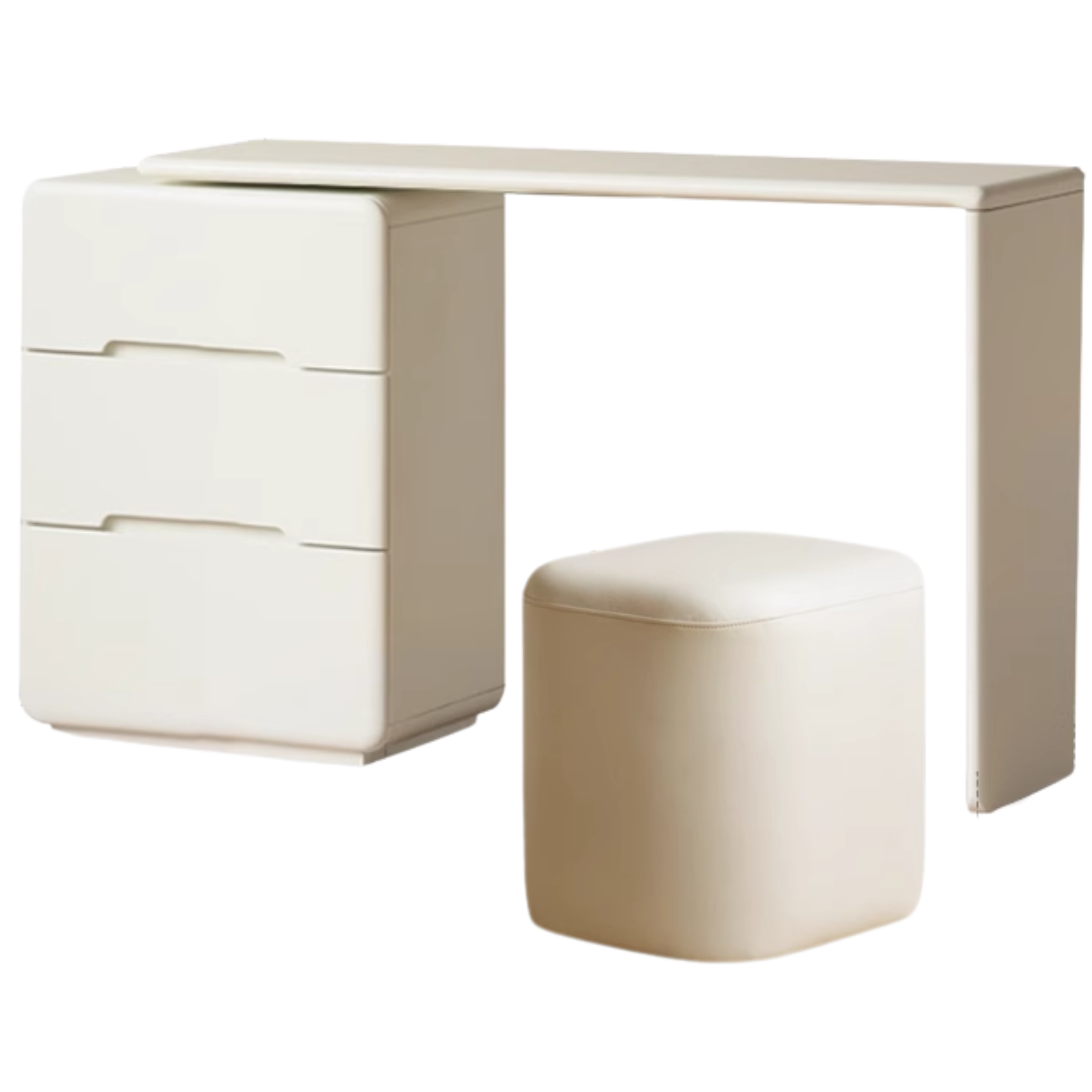 Tulip Tree, Solid Rubberwood Cream Air Makeup Table