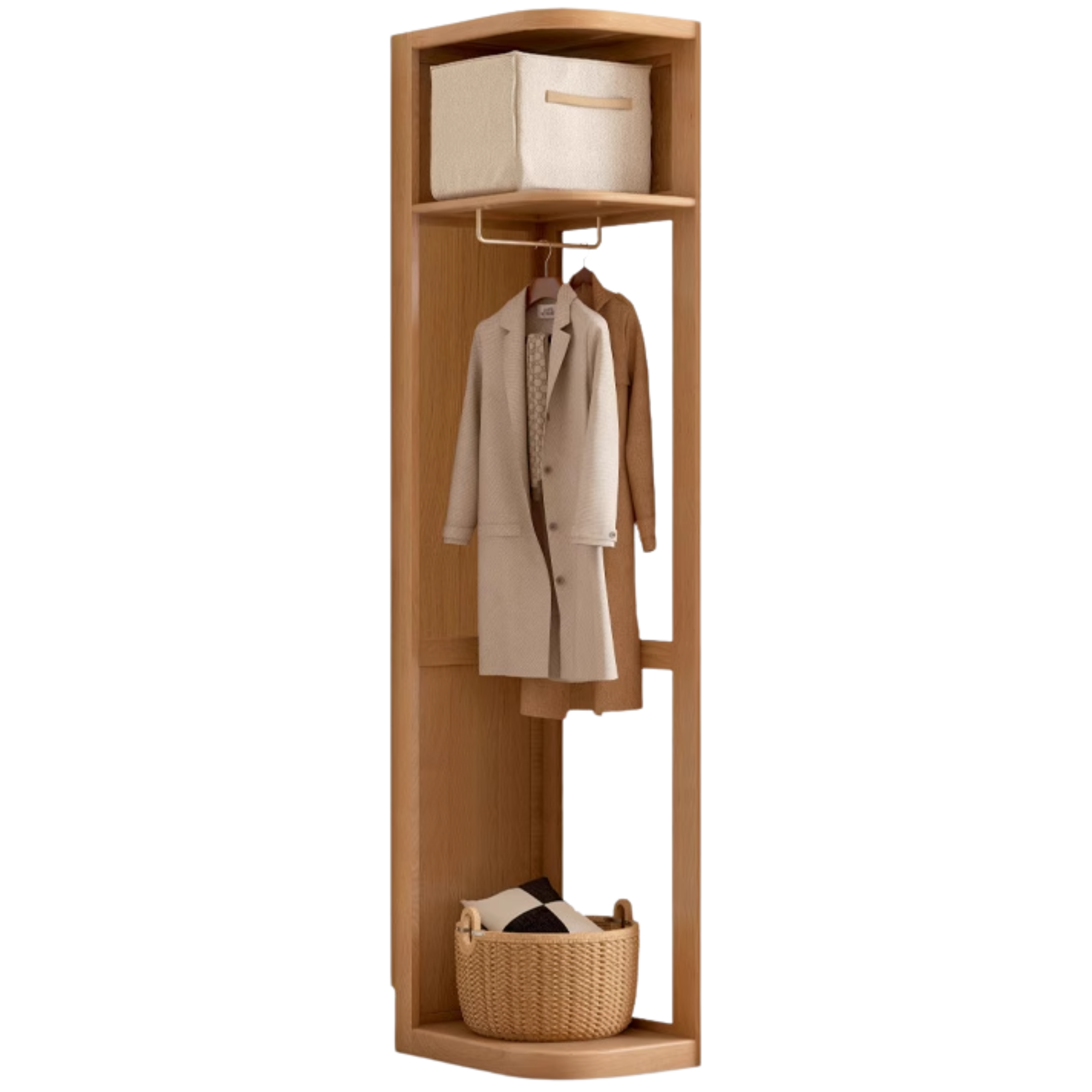 Oak Solid Wood Modern Storage Wardrobe.