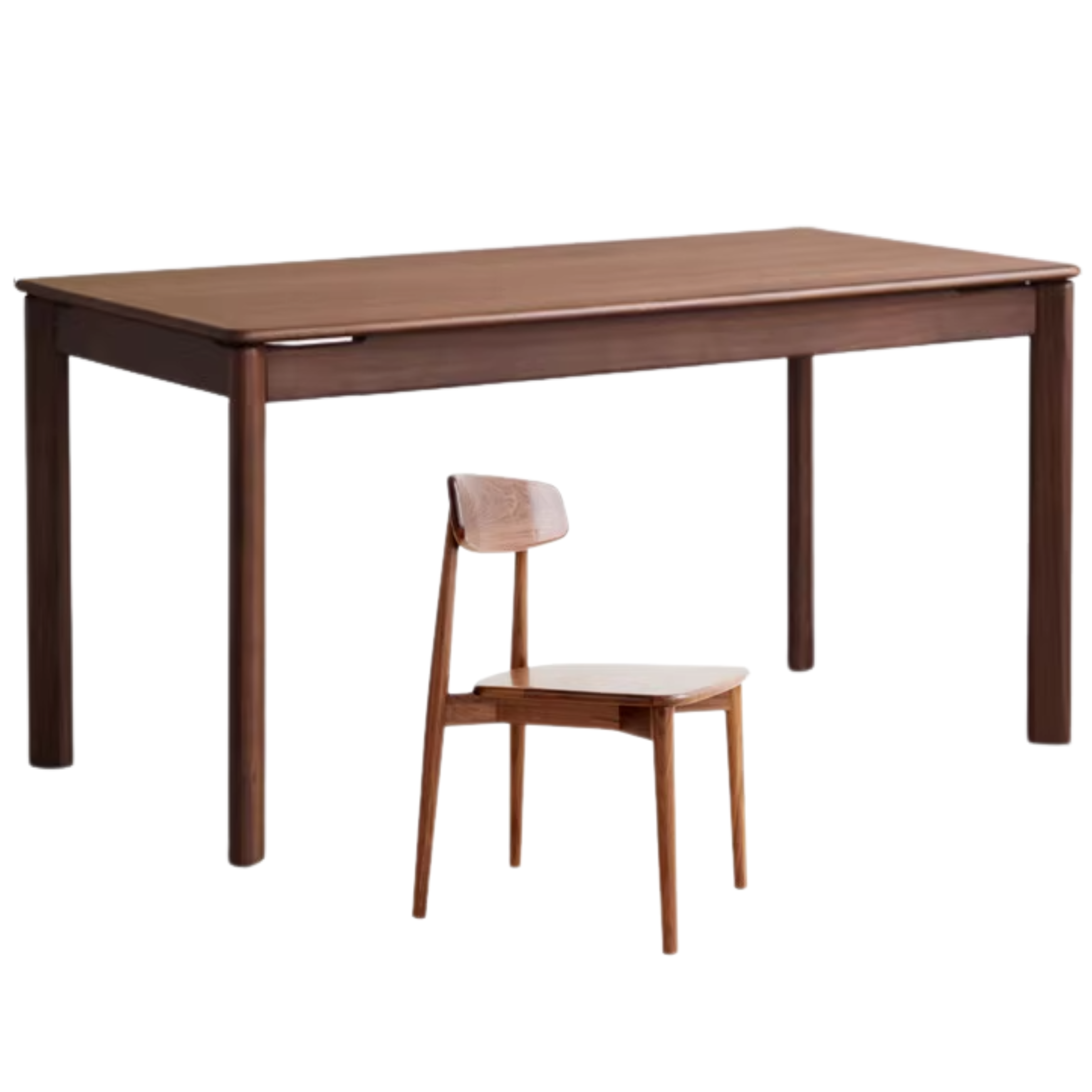 Black Walnut Wood, Sandalwood, Ash Solid Wood Modern Rectangular Table