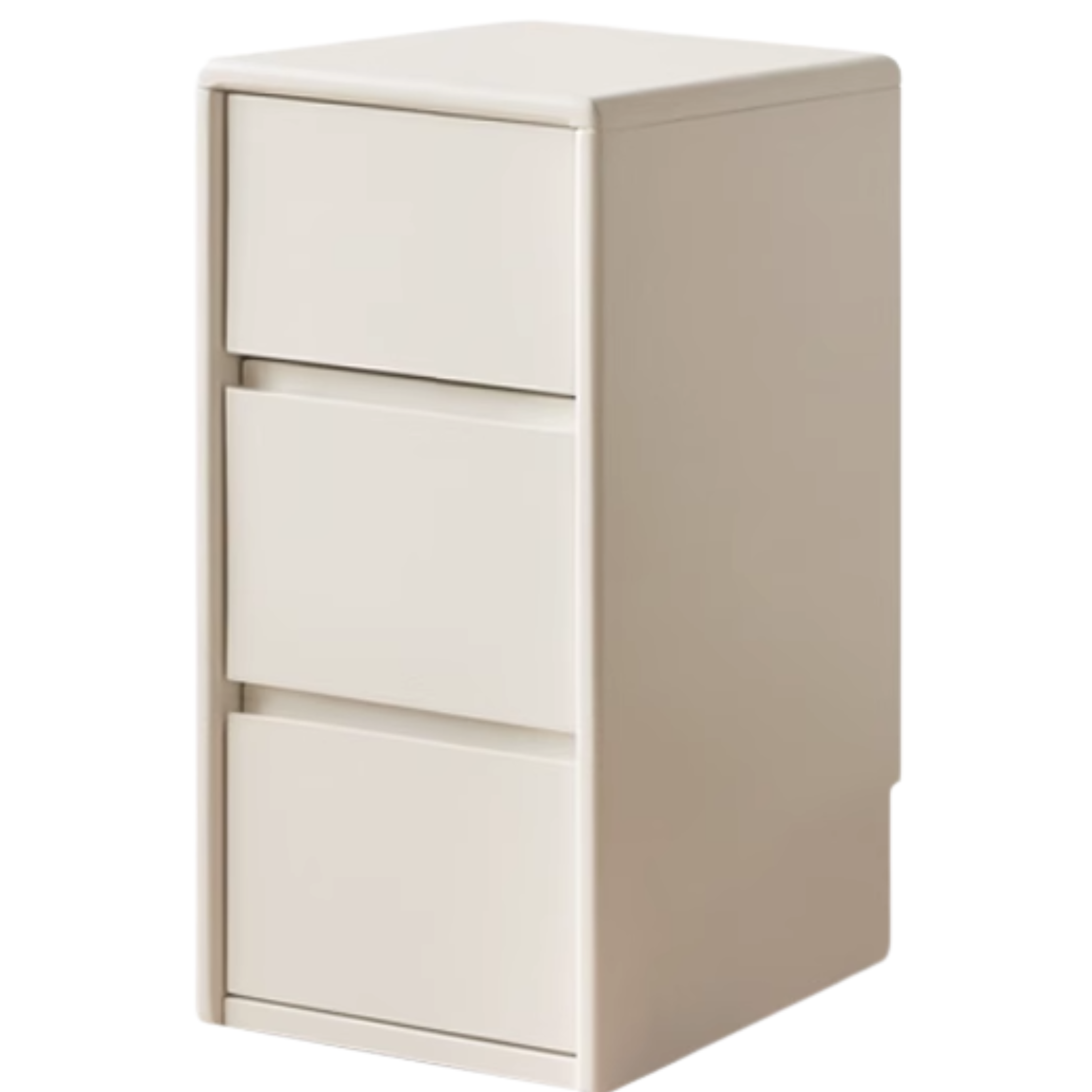 Tulip, Rubber Solid Wood White Drawer Storage Cabinet