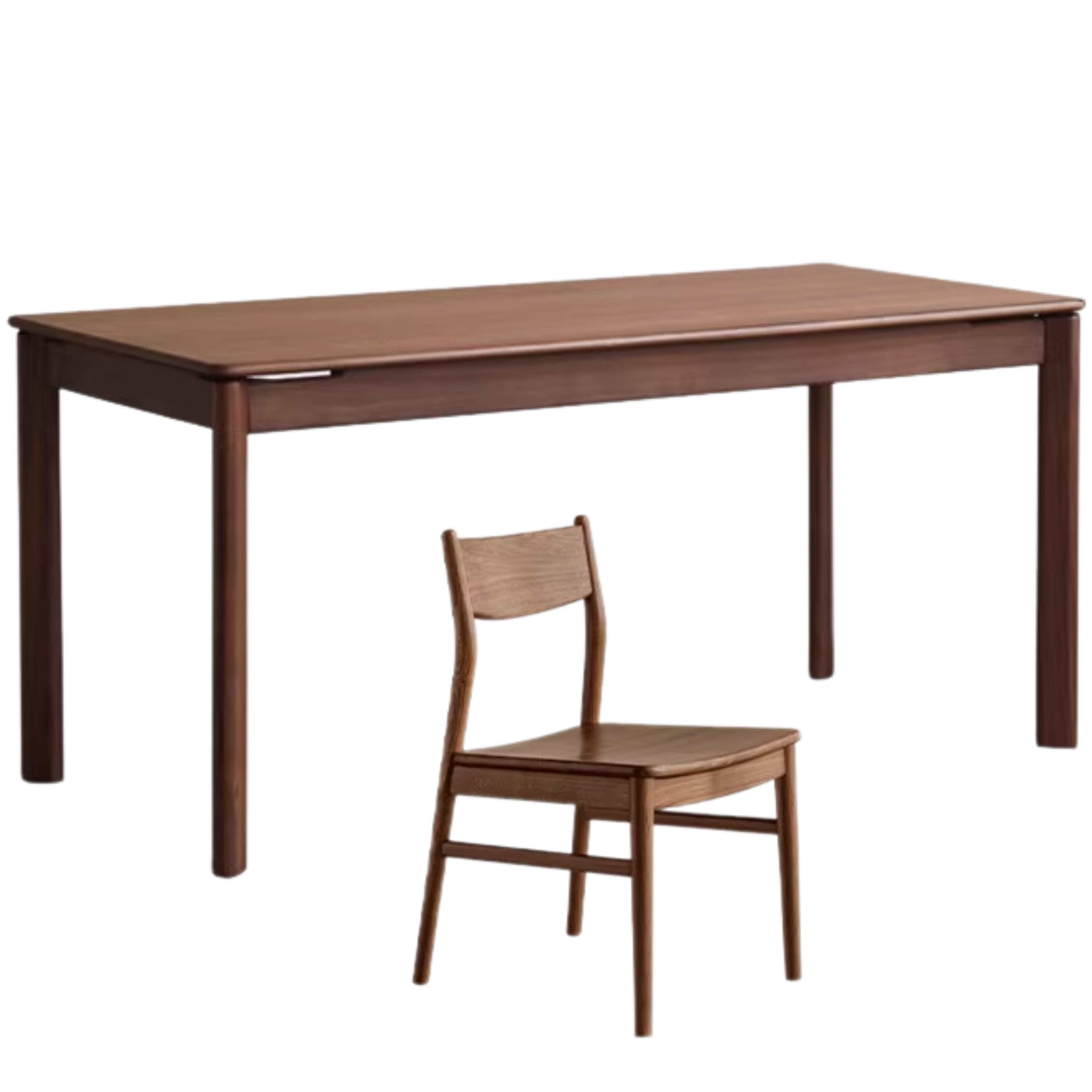 Black Walnut Wood, Sandalwood, Ash Solid Wood Modern Rectangular Table