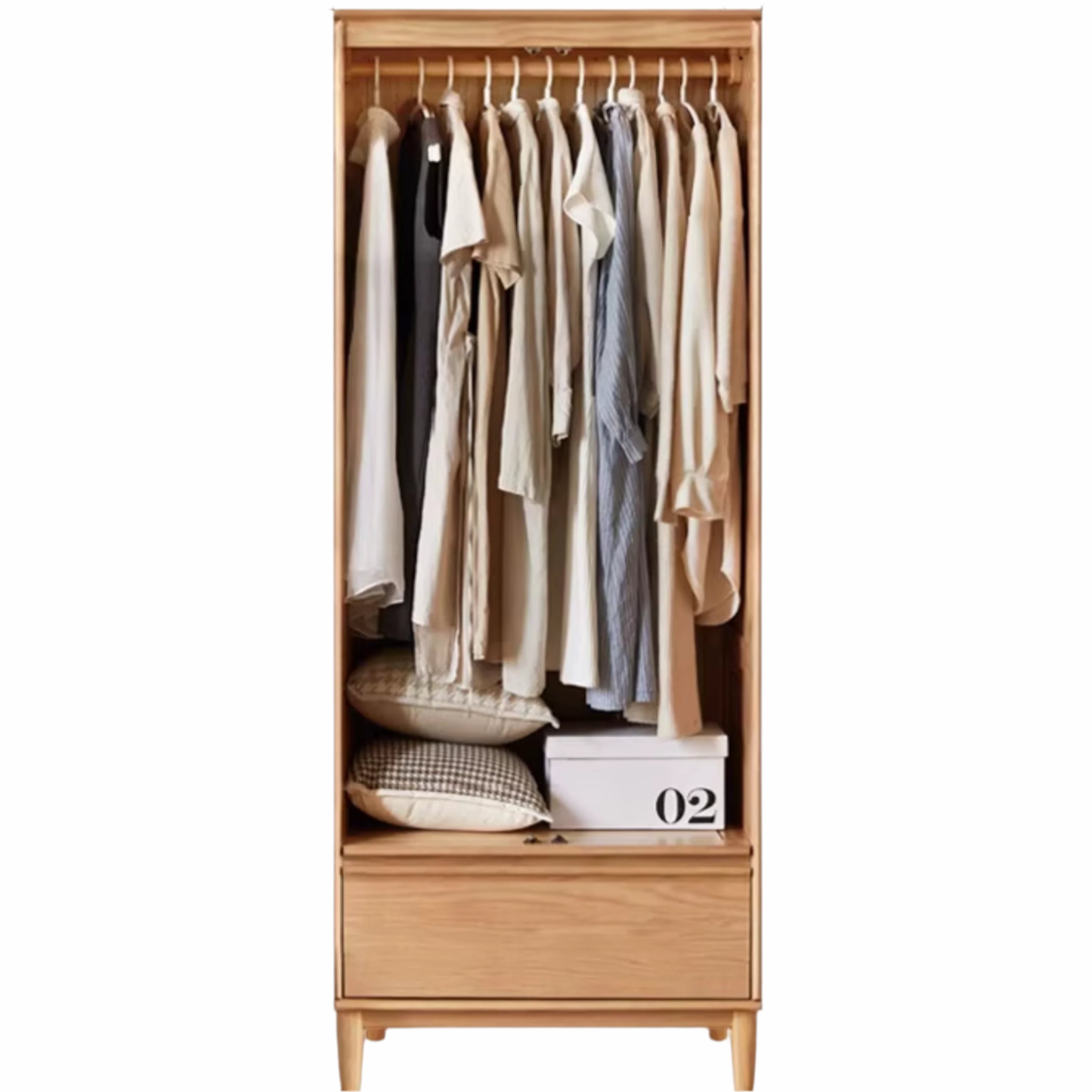 Oak Solid Wood Modern Wardrobe.