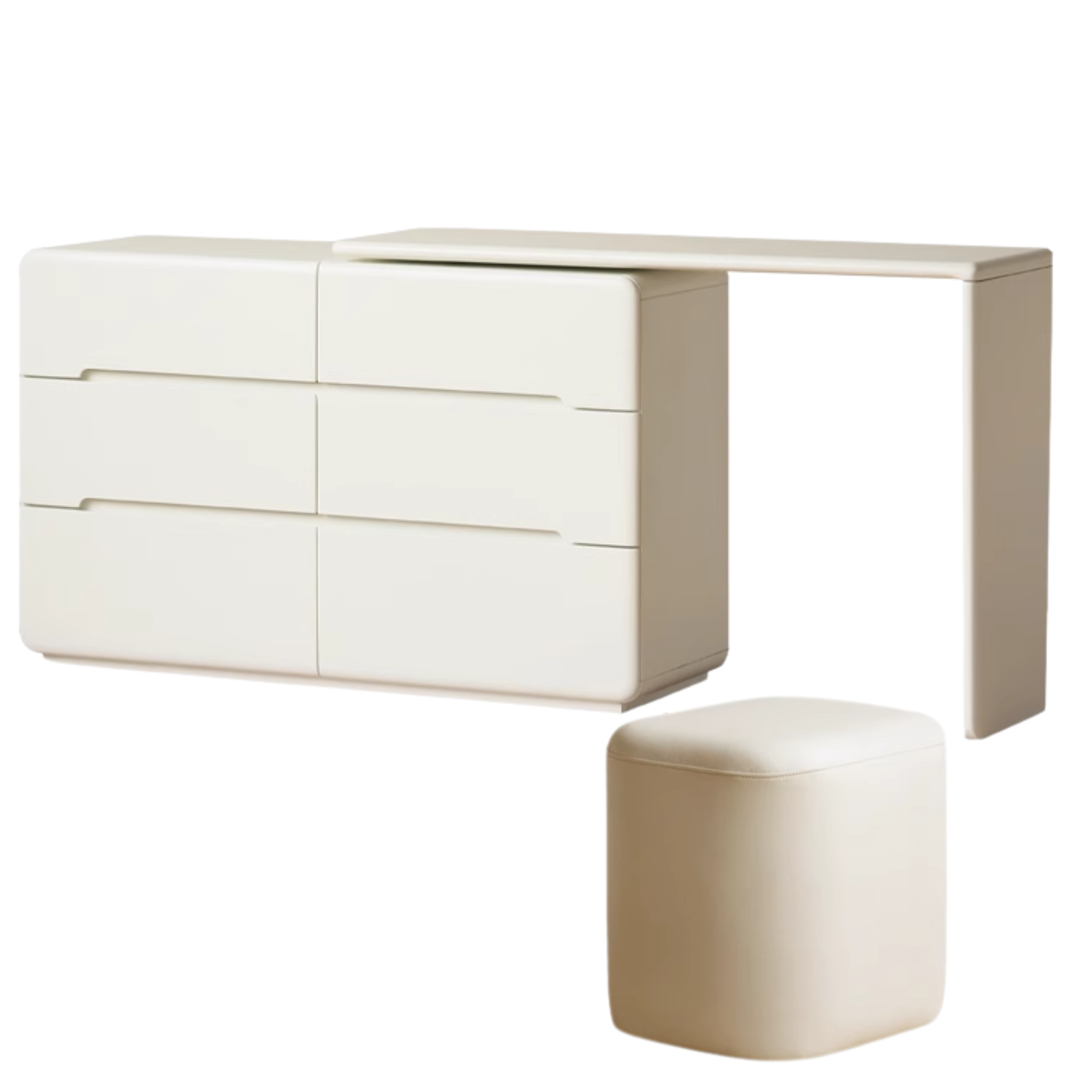 Tulip Tree, Solid Rubberwood Cream Air Makeup Table