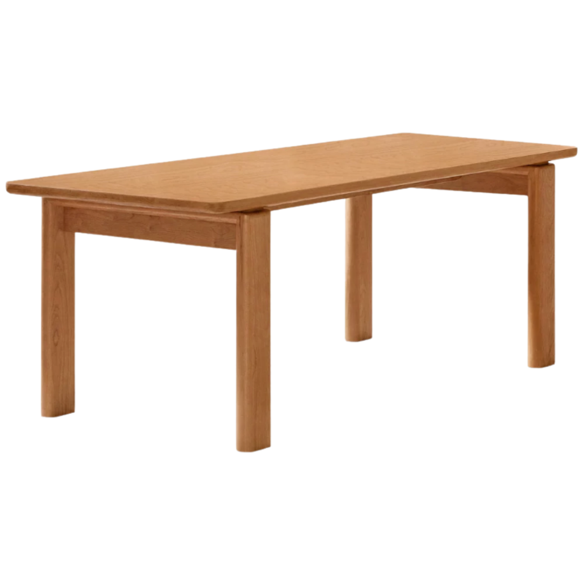 Cherry Solid Wood Extendable Dining Table with Pull-Out Leaf