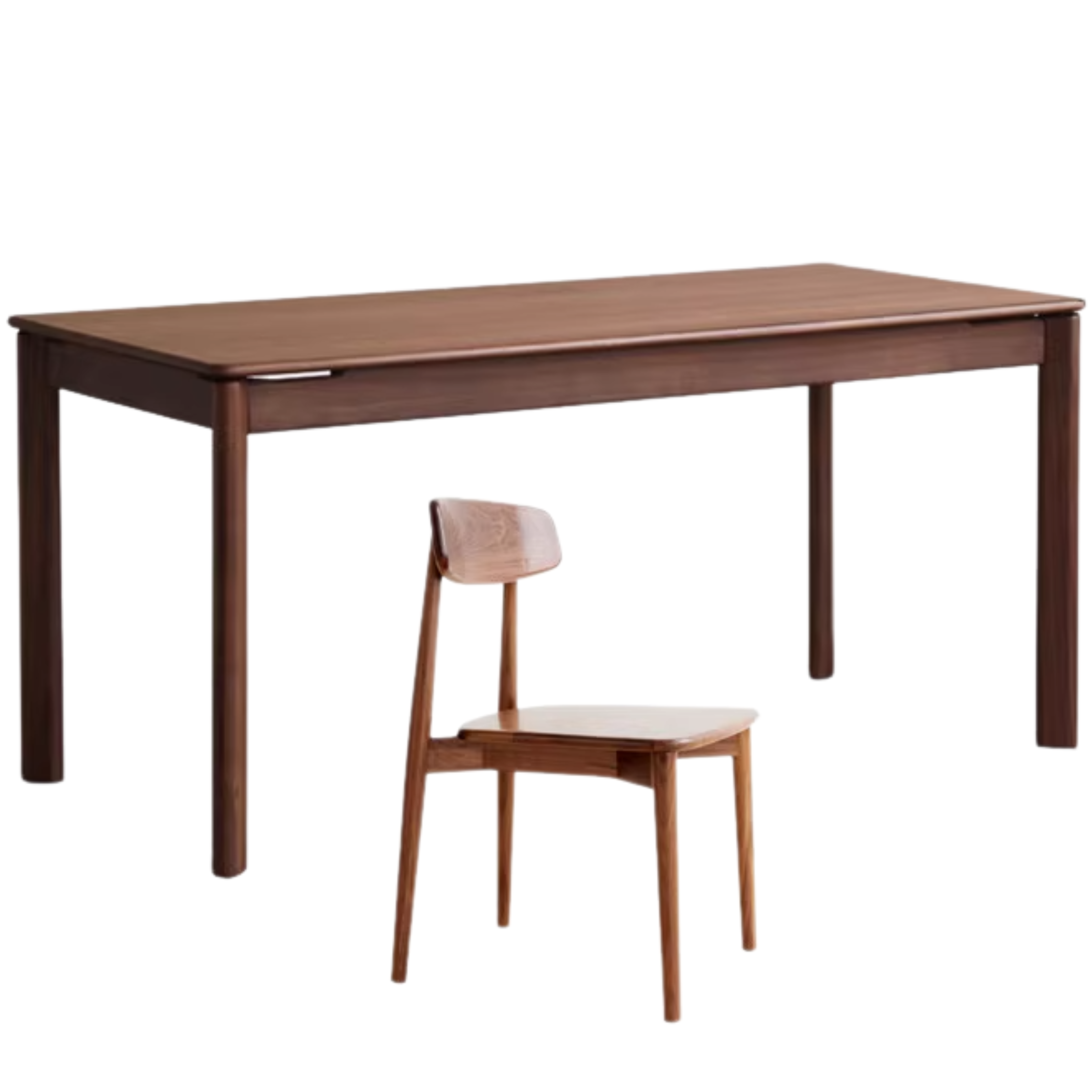 Black Walnut Wood, Sandalwood, Ash Solid Wood Modern Rectangular Table
