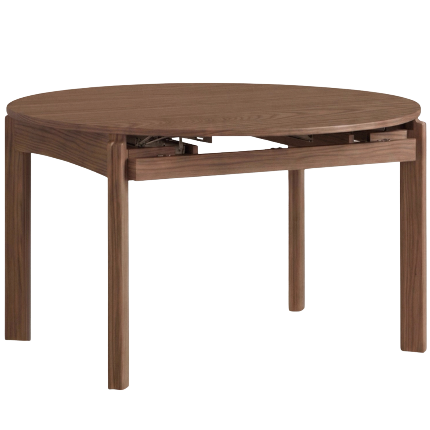 Black Walnut, Ash Solid Wood Retractable Round Dining Table
