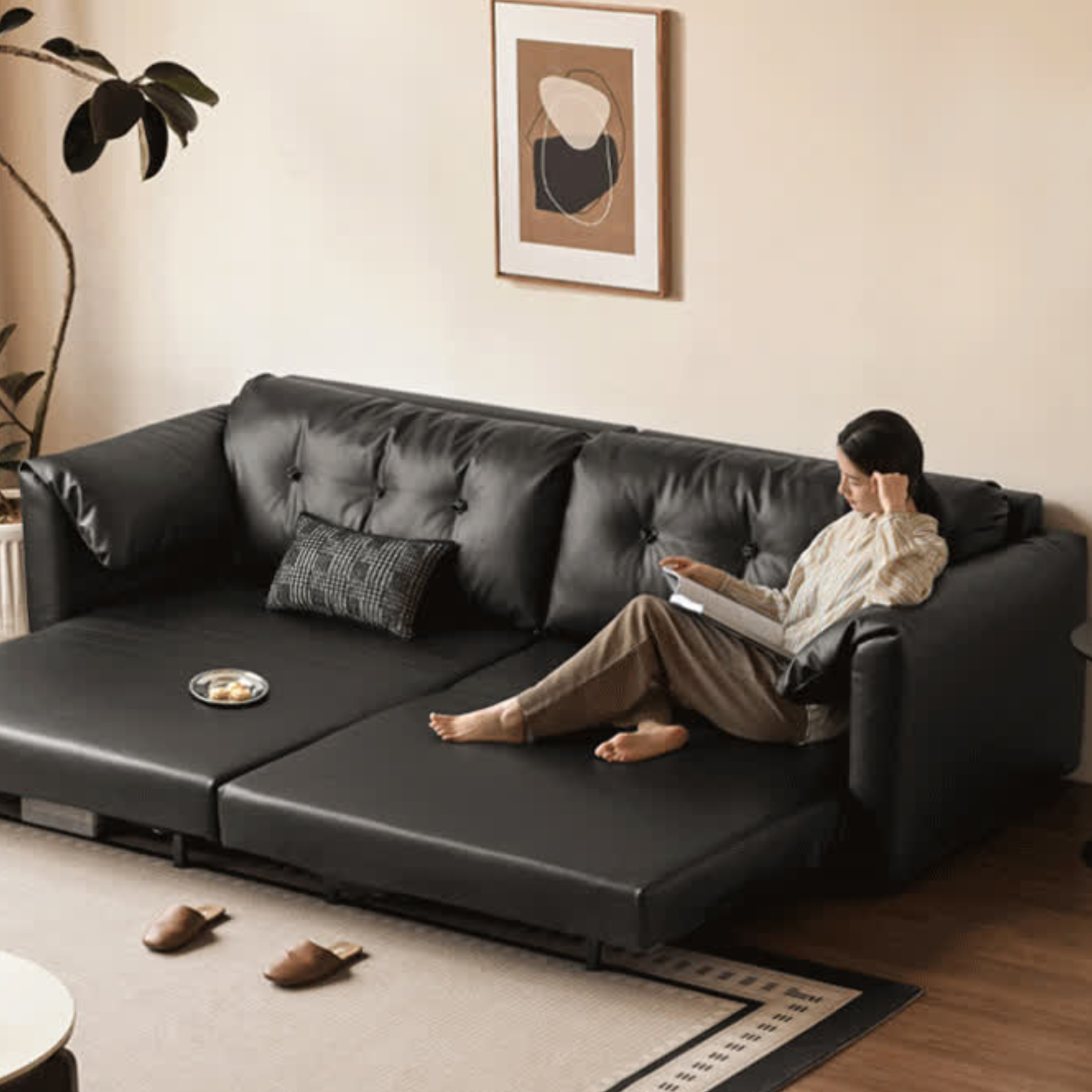Ecological cloud leather Sofa Bed