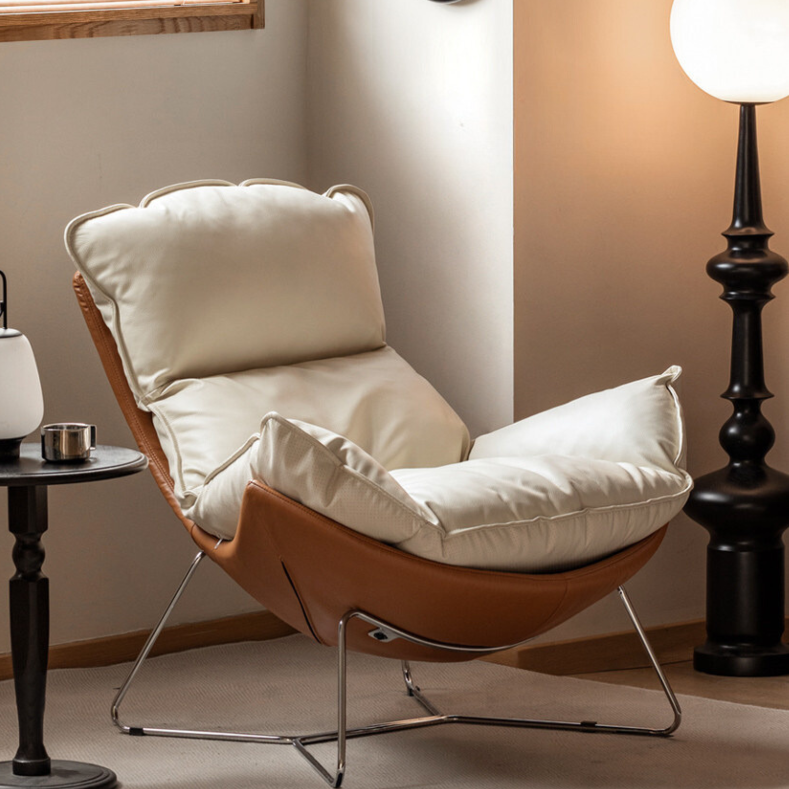 Leather modern simple snail armchair :