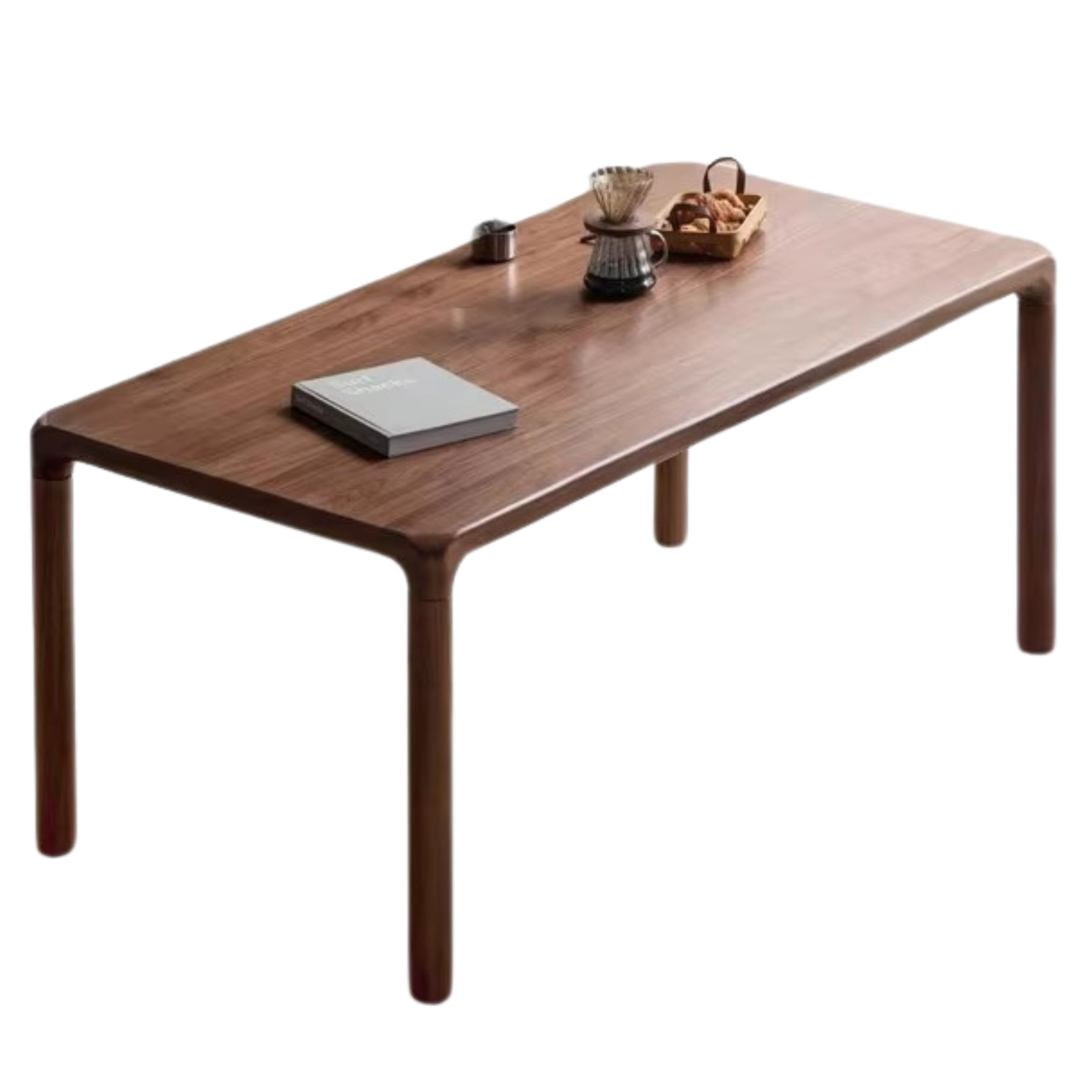 Black walnut, Ash solid wood rectangular dining table