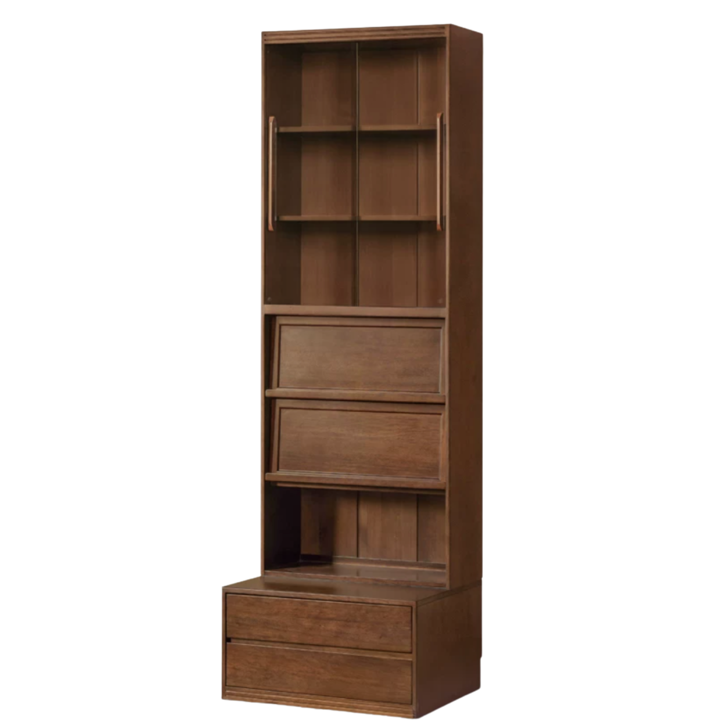 Sandalwood, Oak, Golden Pearwood, Ash Solid Wood Combination Bookcase
