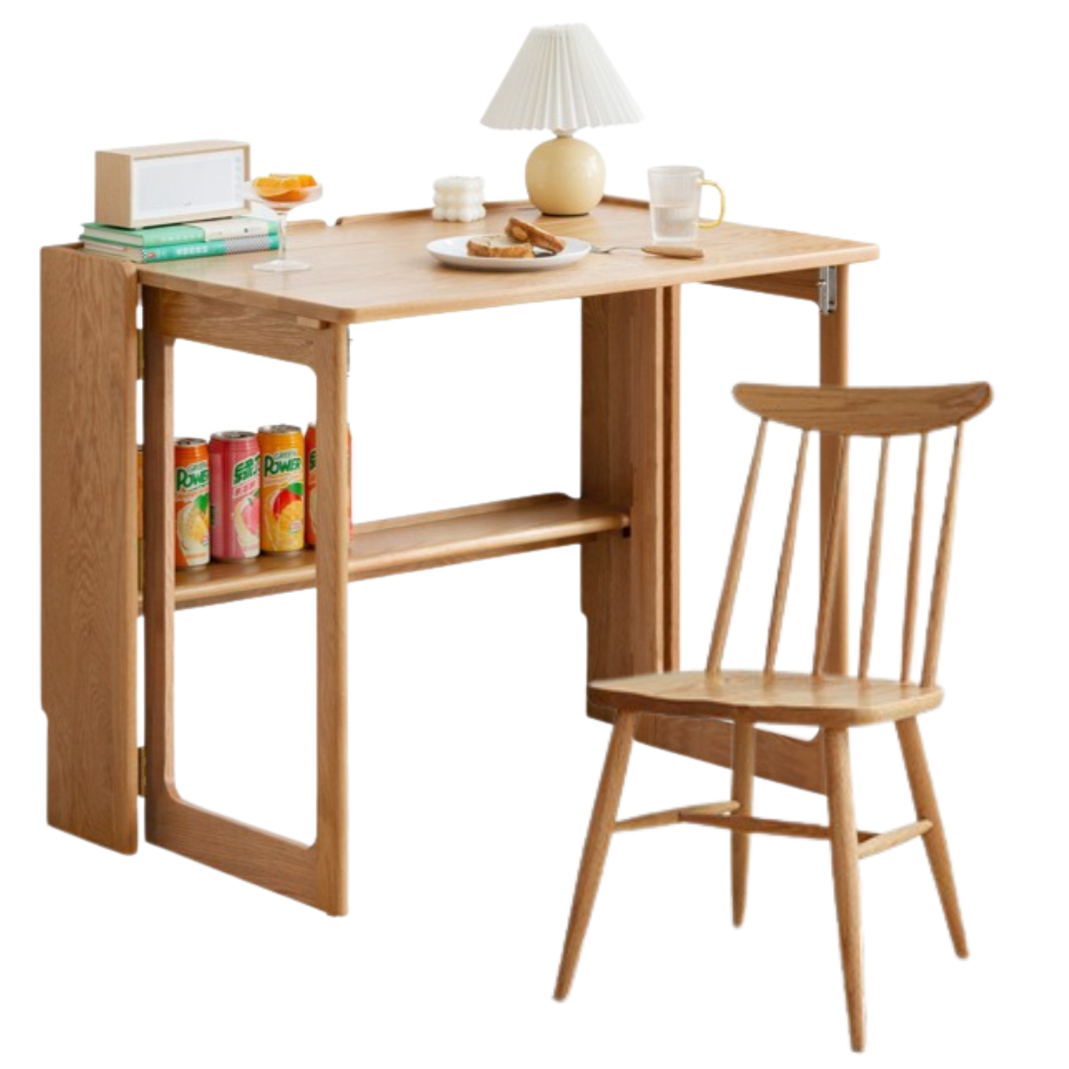 Oak solid wood Nordic modern dining folding table