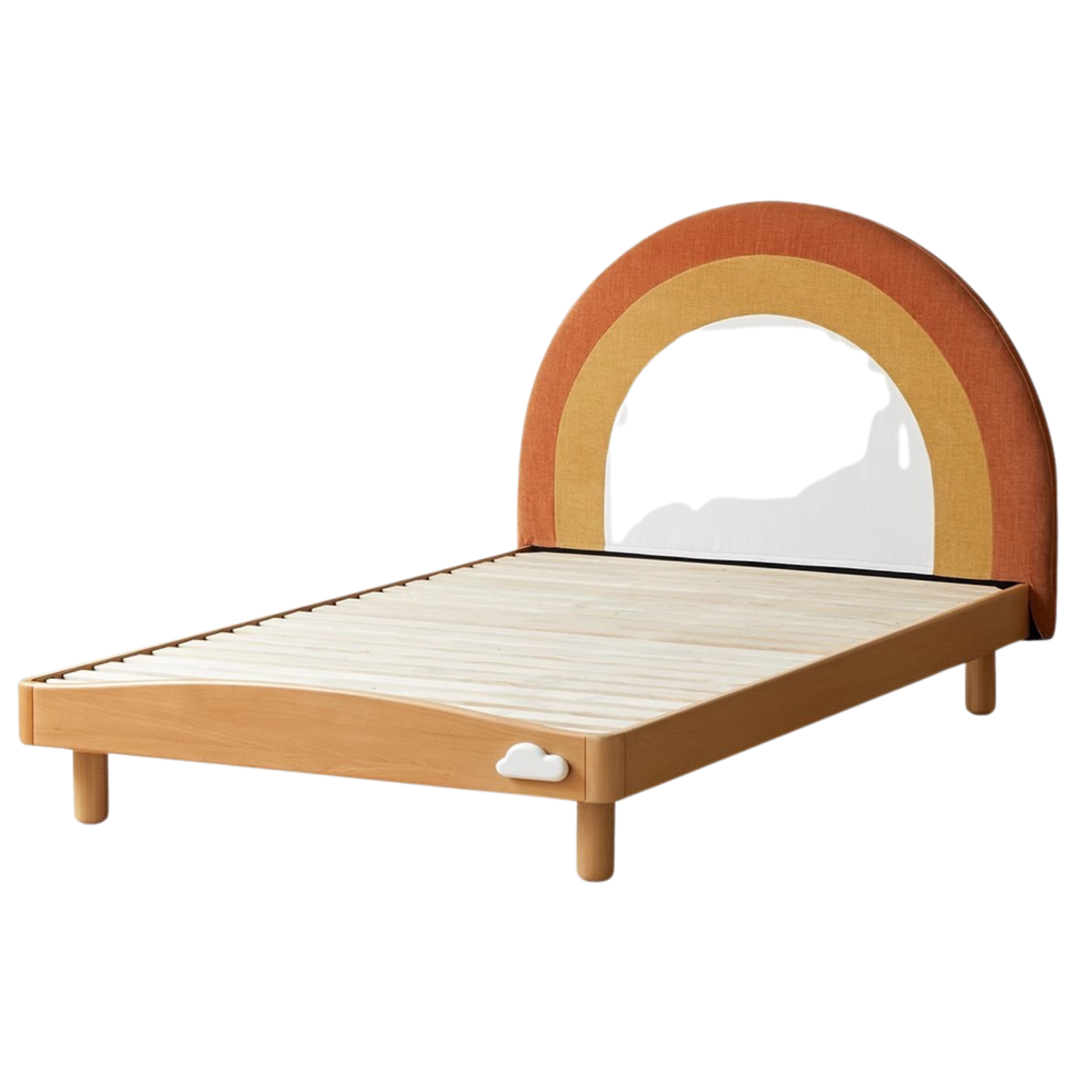 Beech Solid Wood Children's Rainbow Montessori Platform Bed