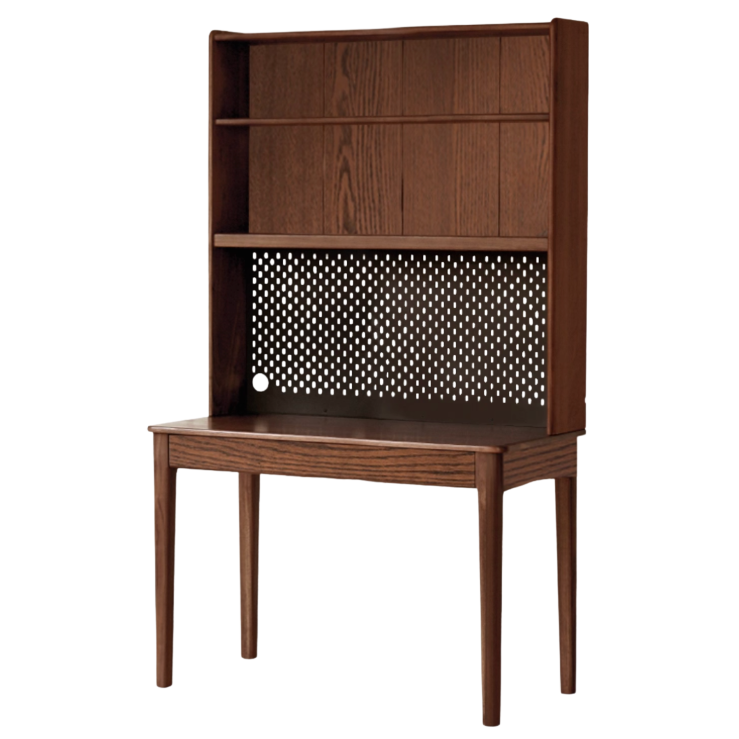Black Walnut, Oak, Ash Solid Wood Desk Bookshelf