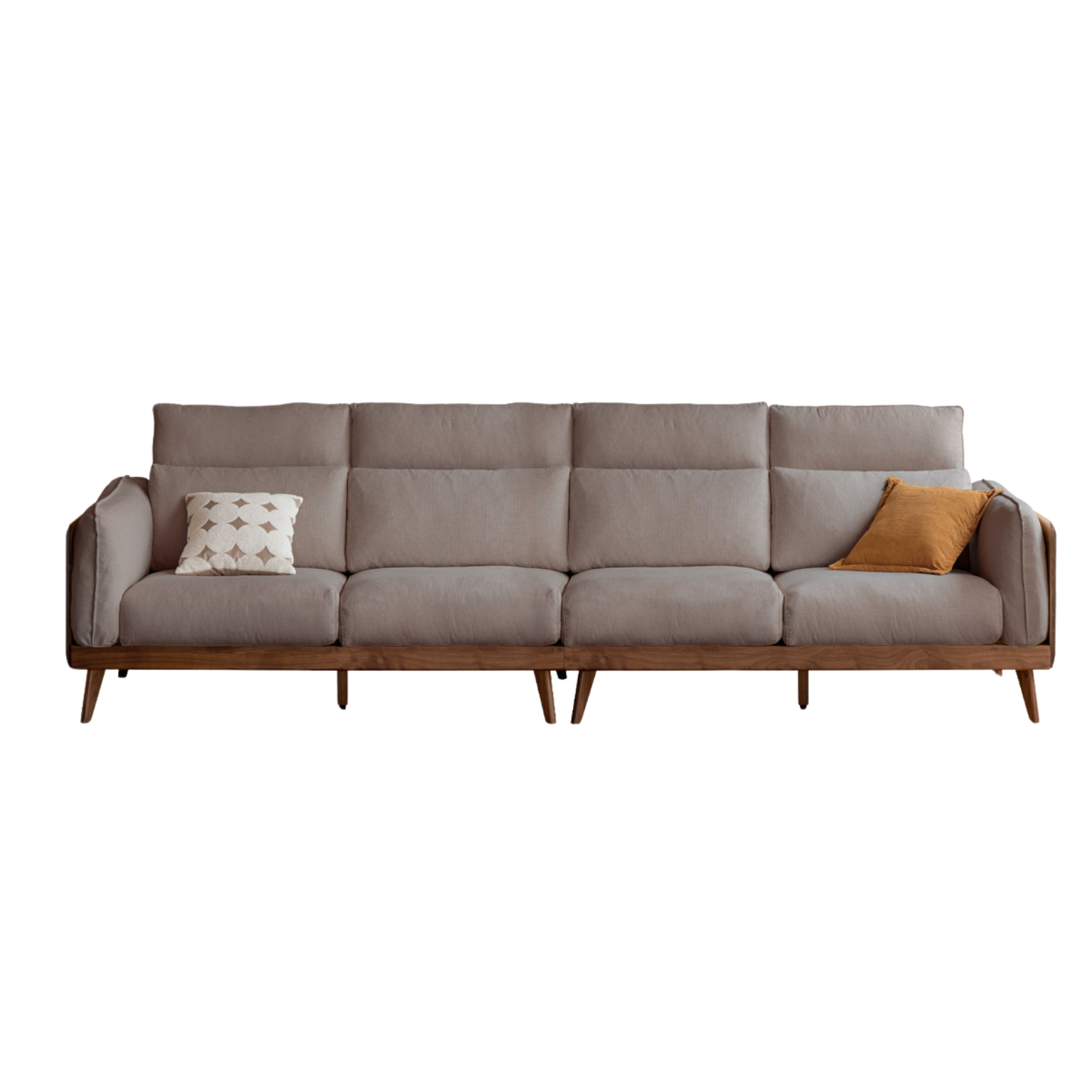 Black Walnut Solid Wood Genuine Leather Down Sofa)