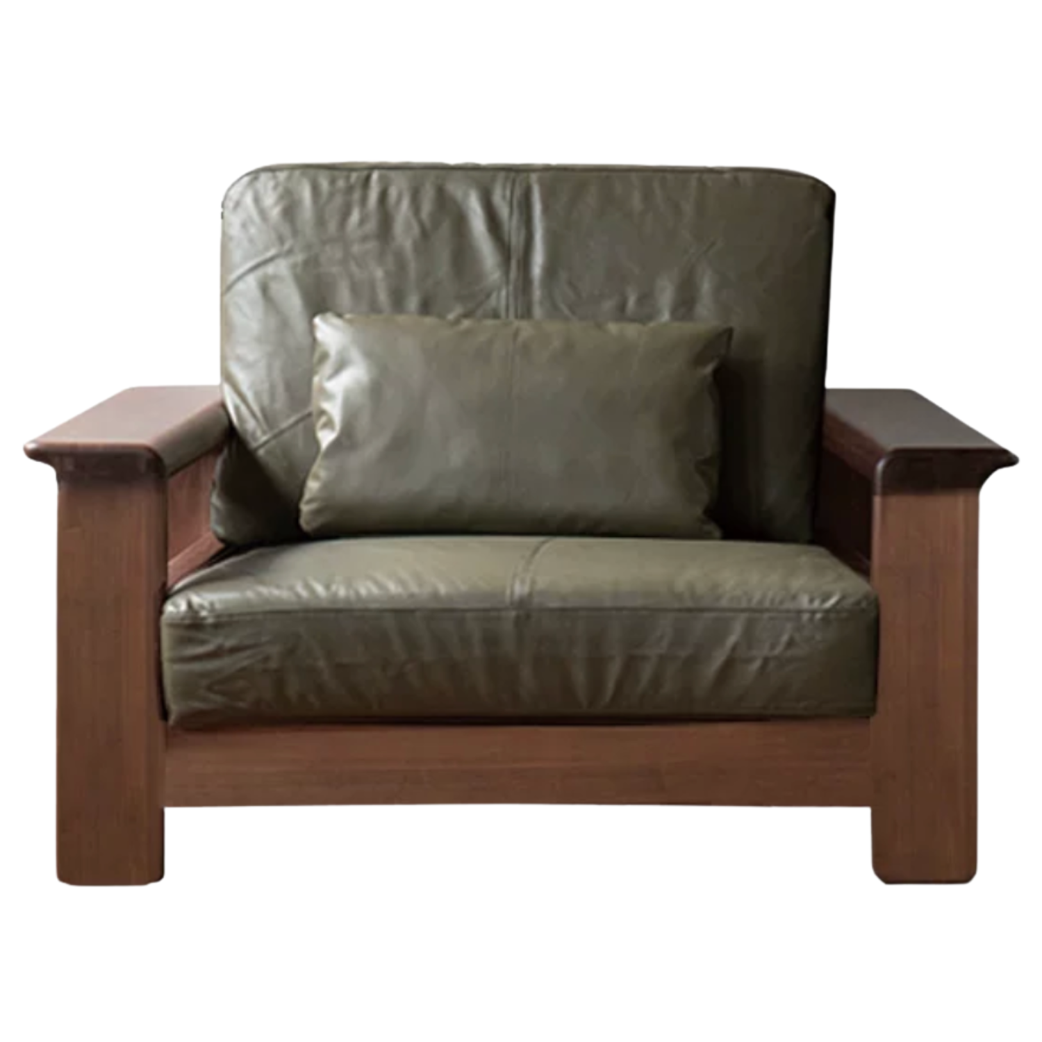 Black Walnut Solid Wood, Ash, Sandalwood, Genuine Leather, fabrics Designer Sofa with Deep, Structured Silhouette