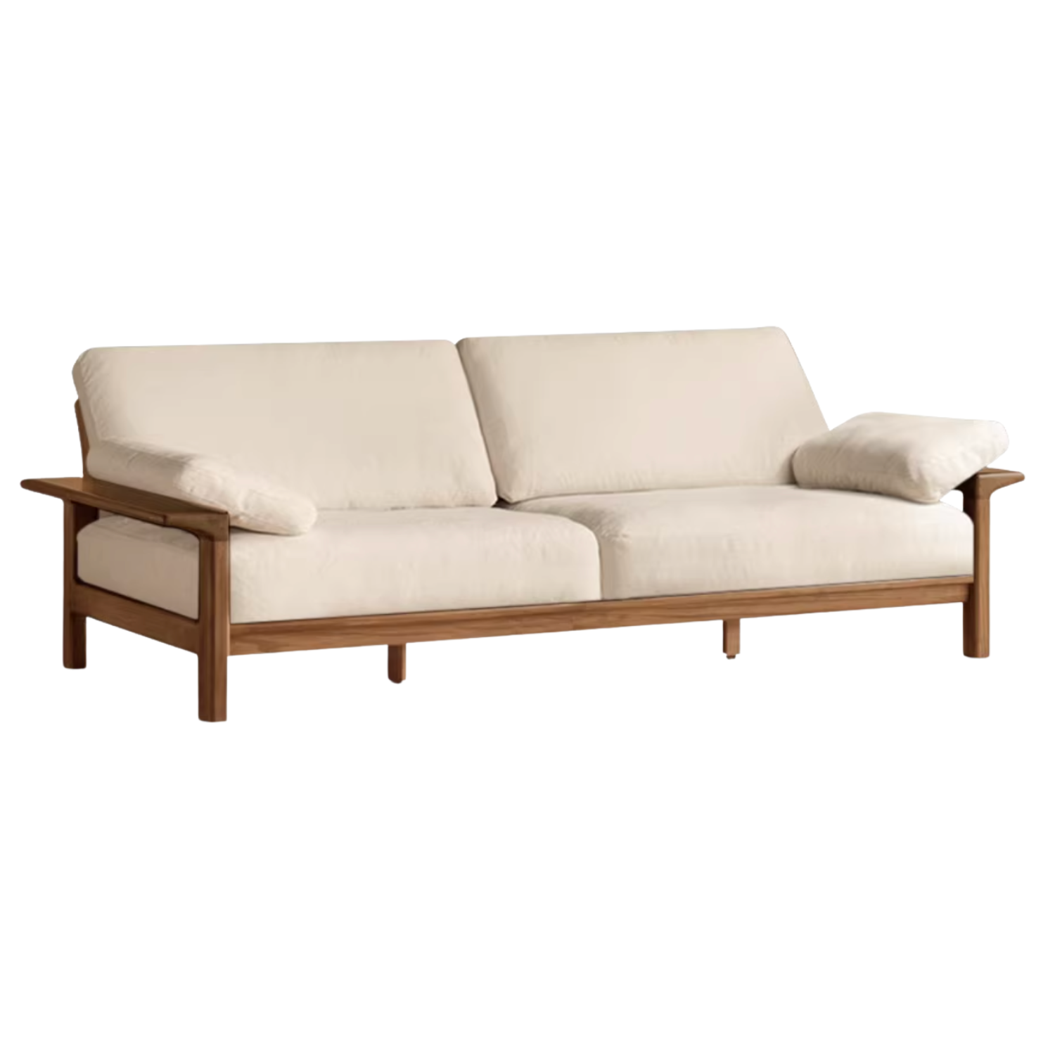 Black Walnut, Ash Solid Wood Wabi Sabi Style Genuine Leather Sofa, fabric sofa