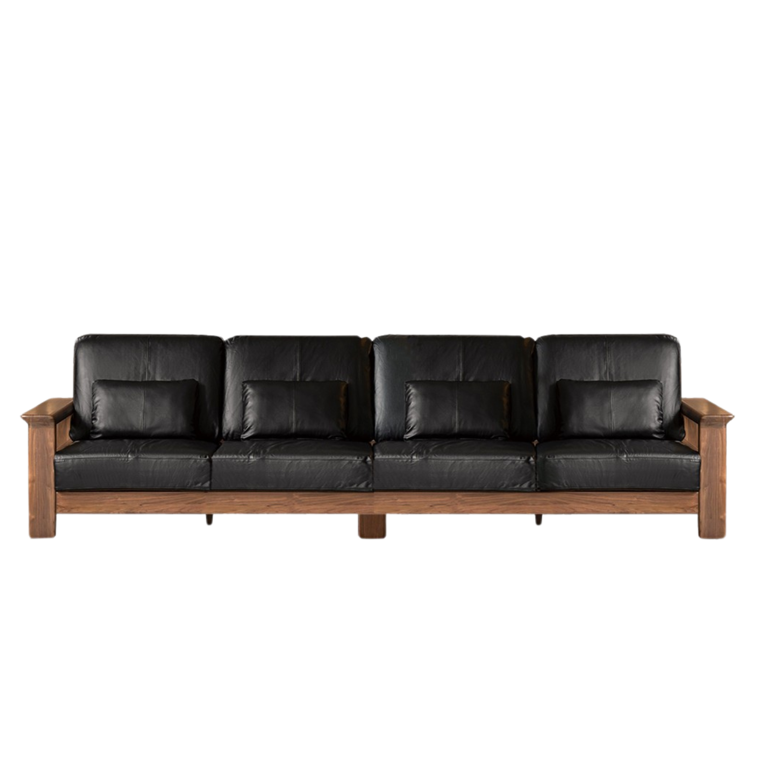 Black Walnut Solid Wood Modern Straight Sofa