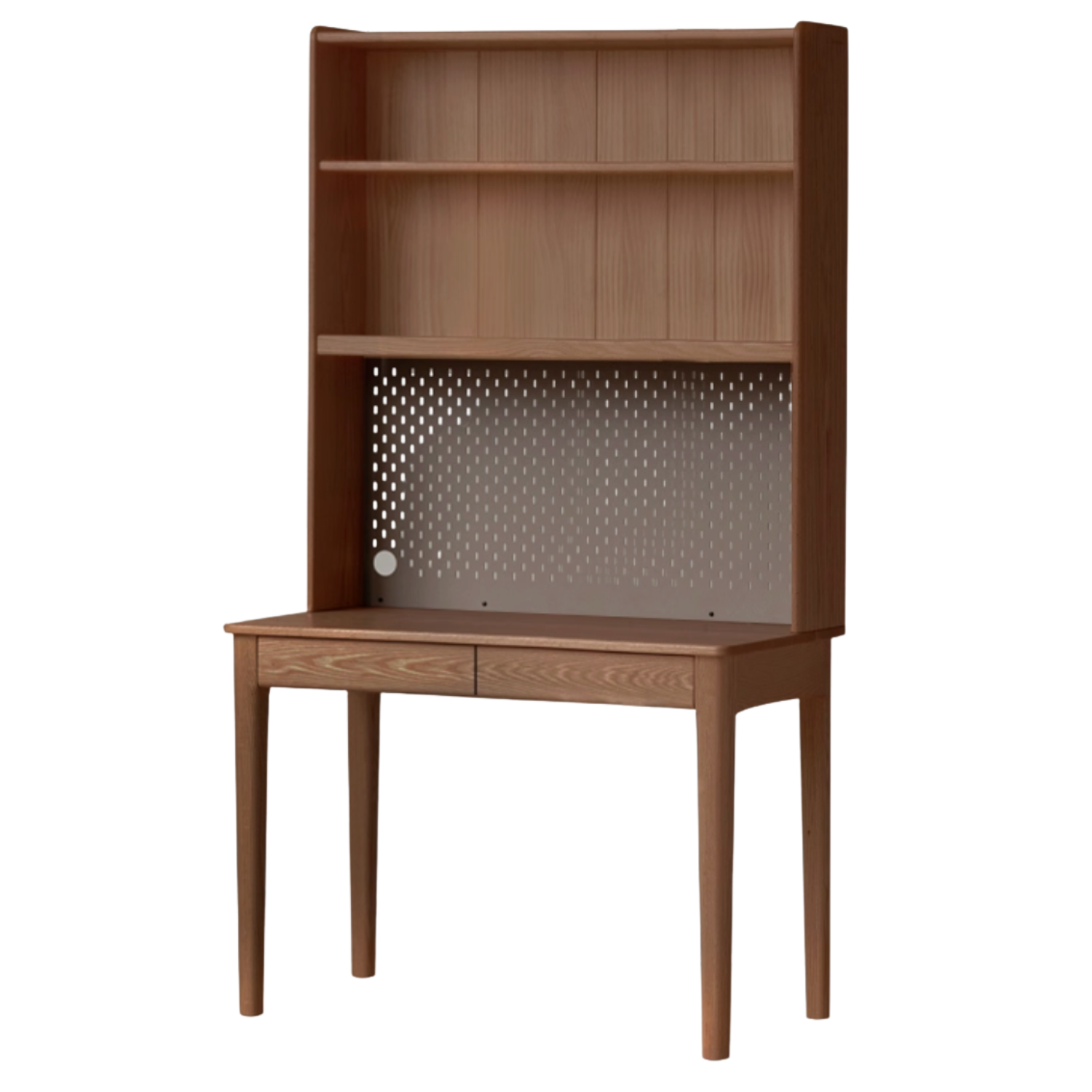 Oak, Ash Solid Wood Modern Desk Bookshelf Integrated