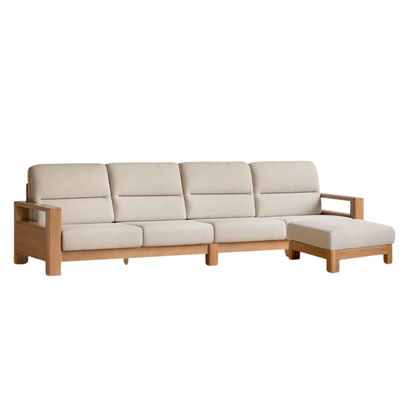 Poplar solid wood sofa modern simple high back fabric sofa