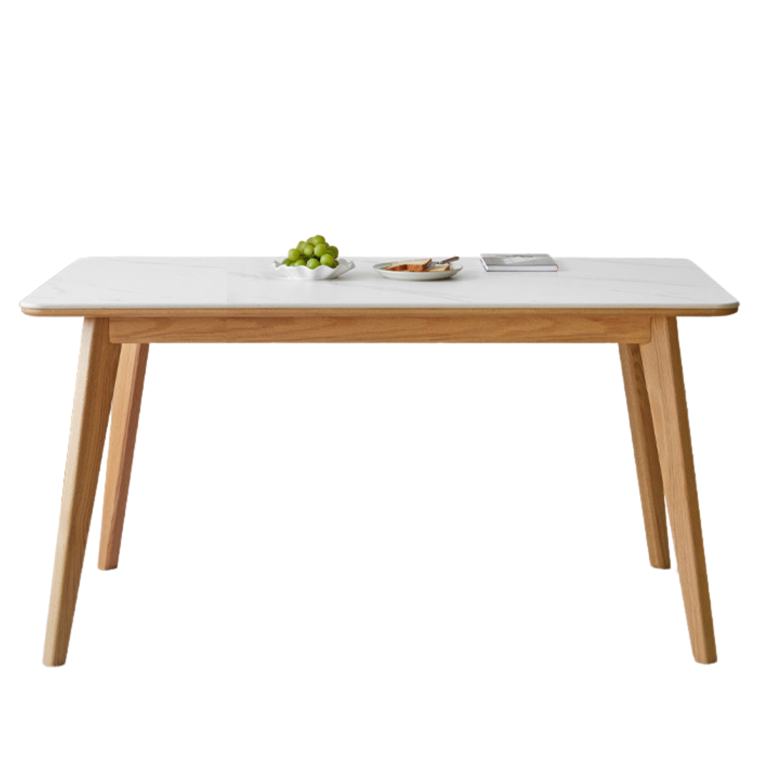 Oak solid wood modern rock plate dining table,