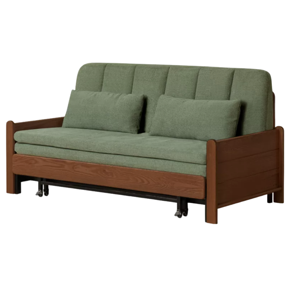 Oak, Ash Solid Wood Sleeper Sofa with Solid Wood Frame and Reclining Backrest