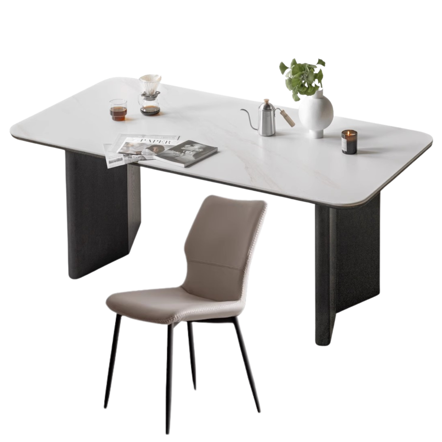 Oak Solid wood slate Italian dining table ,