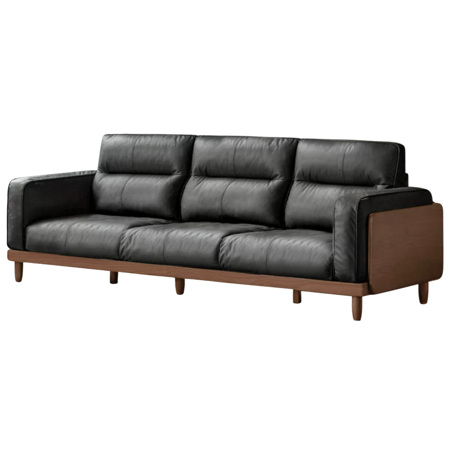 Sandalwood, Rosewood, Ash Solid Wood Genuine Leather, fabric High-Back Sofa