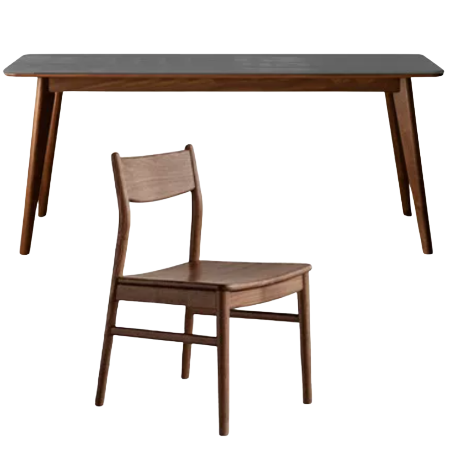 Ash, Black Walnut, Sandalwood Solid Wood Rock Plate Dining Table