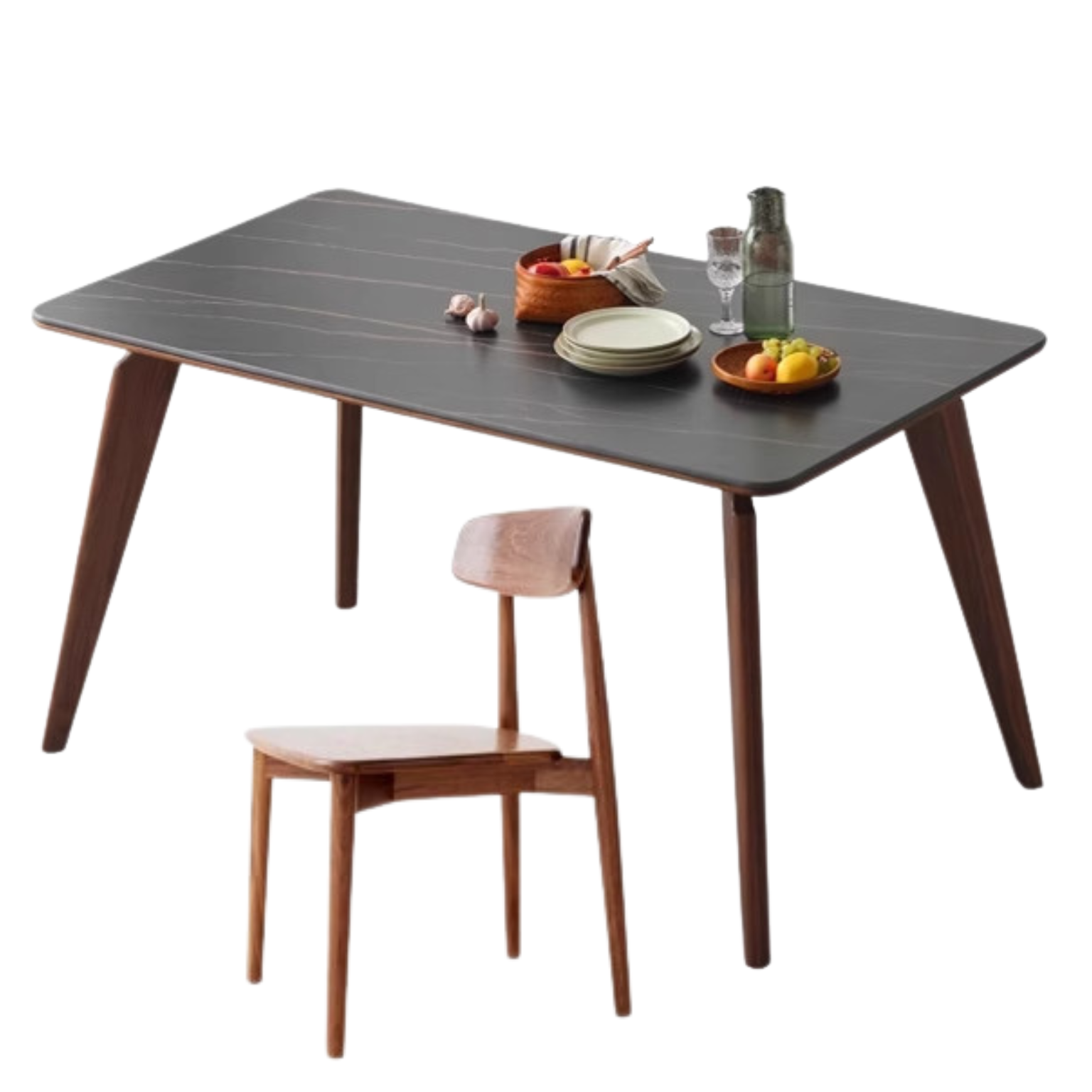 Black Walnut Solid wood Slate North American dining table,