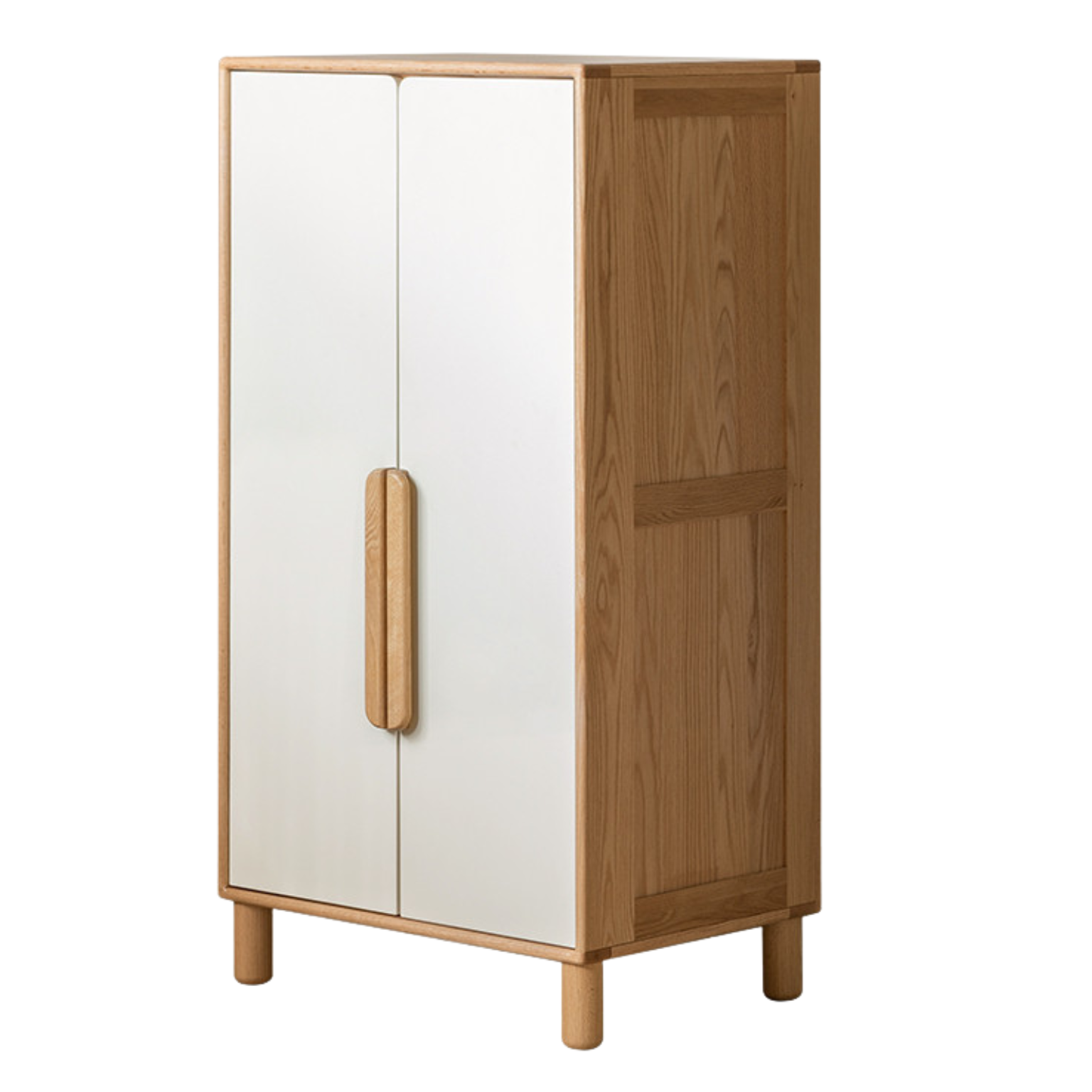 Oak solid wood children's wardrobe combination storage cabinet: