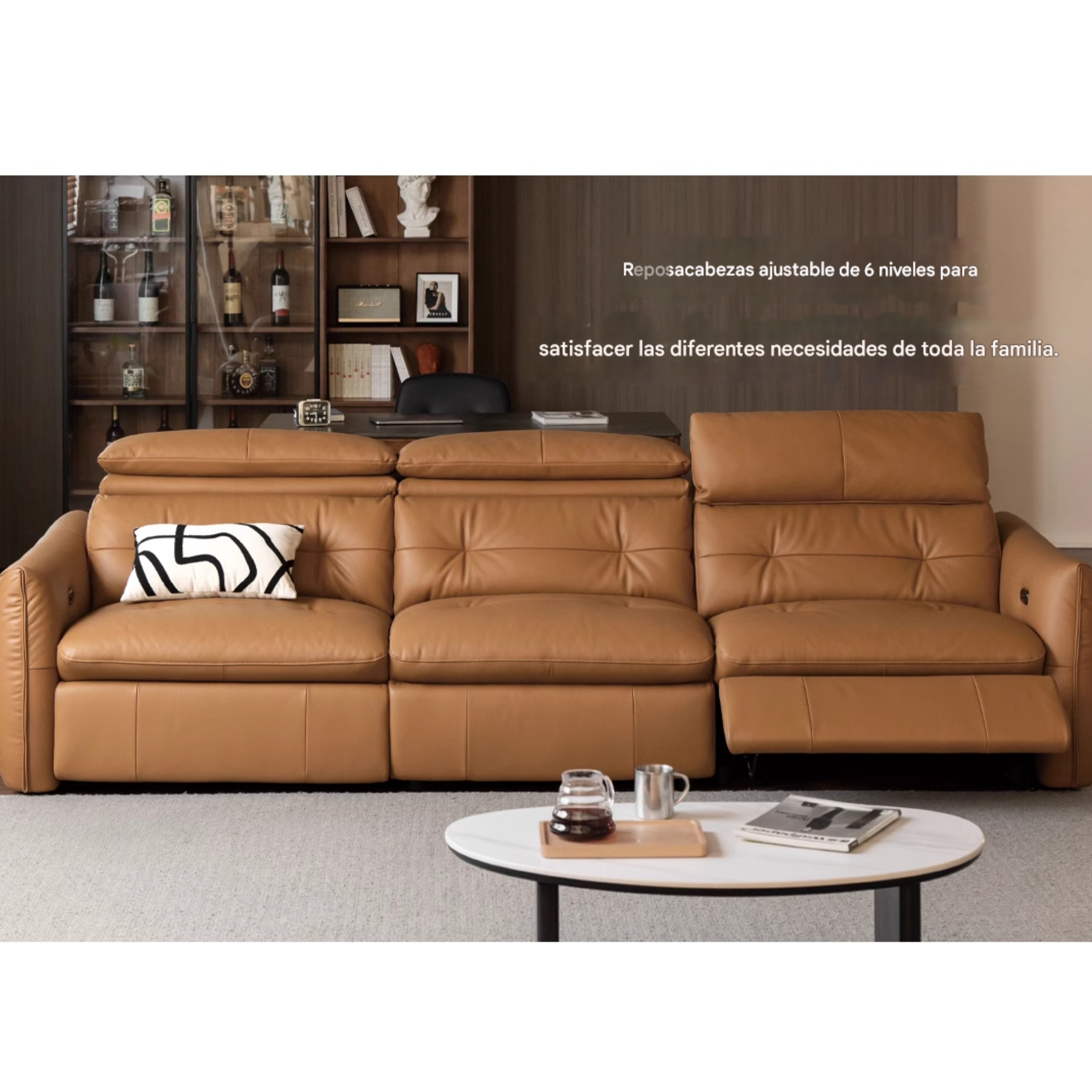 Leather Electric Luxury High Backrest Sofa