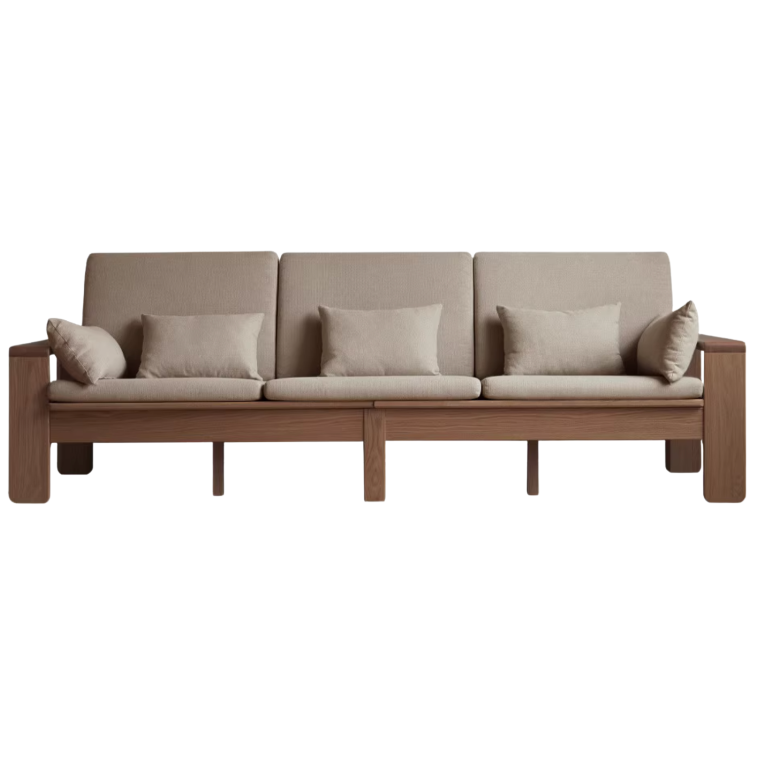 Oak, Ash Solid Wood Modern Nordic Fabric Sofa.