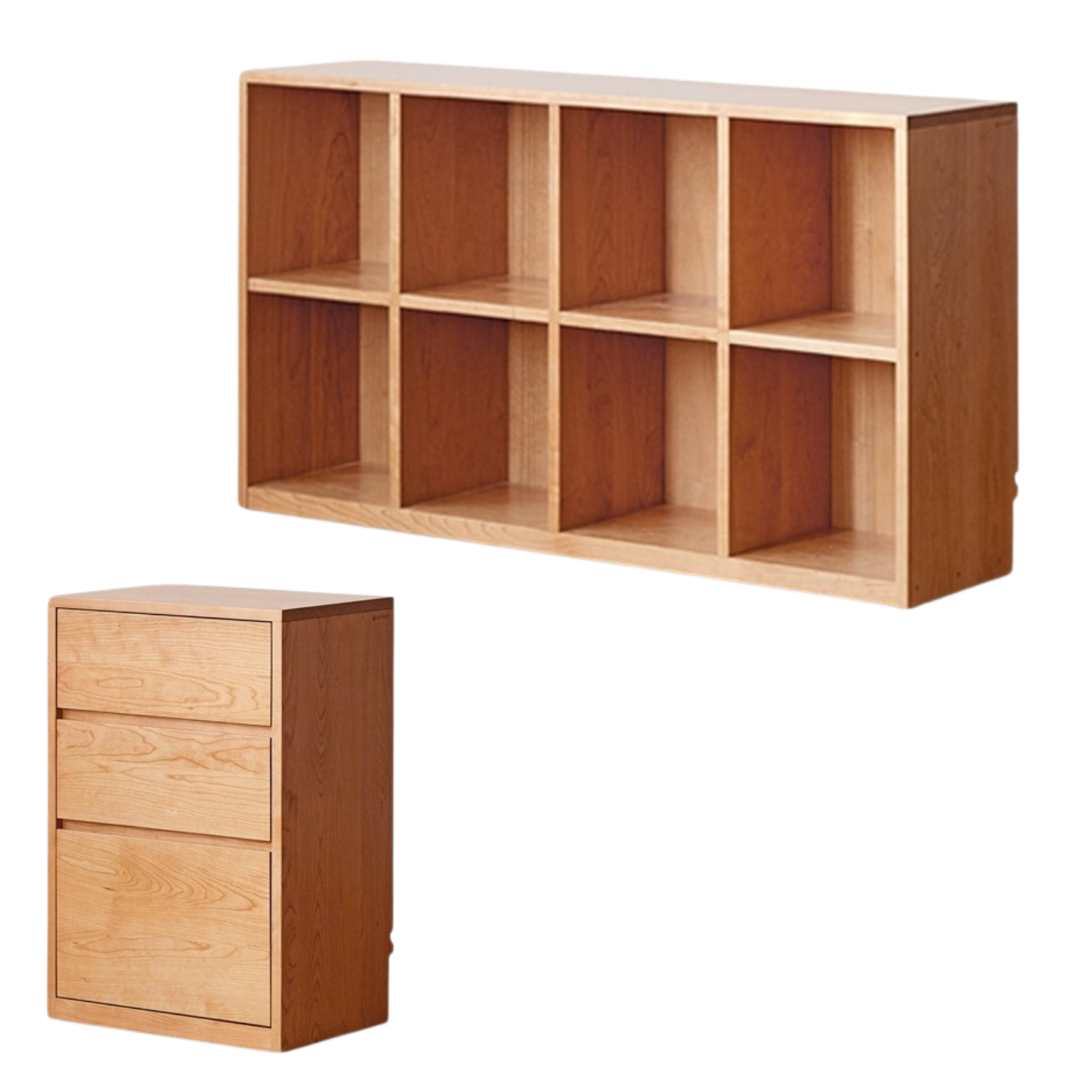 Cherry solid wood vintage floor storage bookcase<