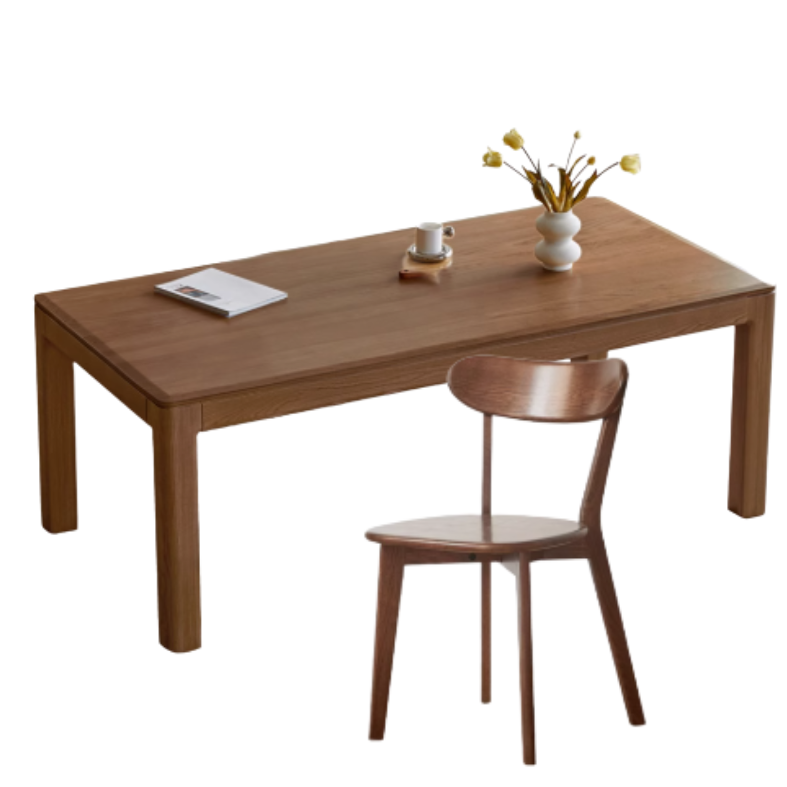 Black Walnut, Ash, Red Oak Solid Wood Large Dining Table