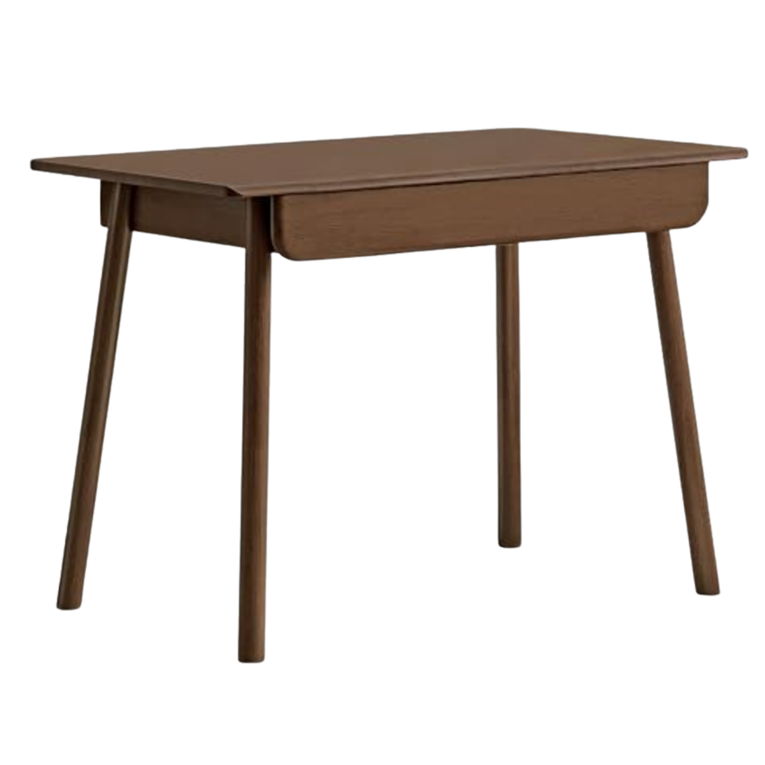Beech, Rubberwood Solid Wood Office Desk with 2 Drawers