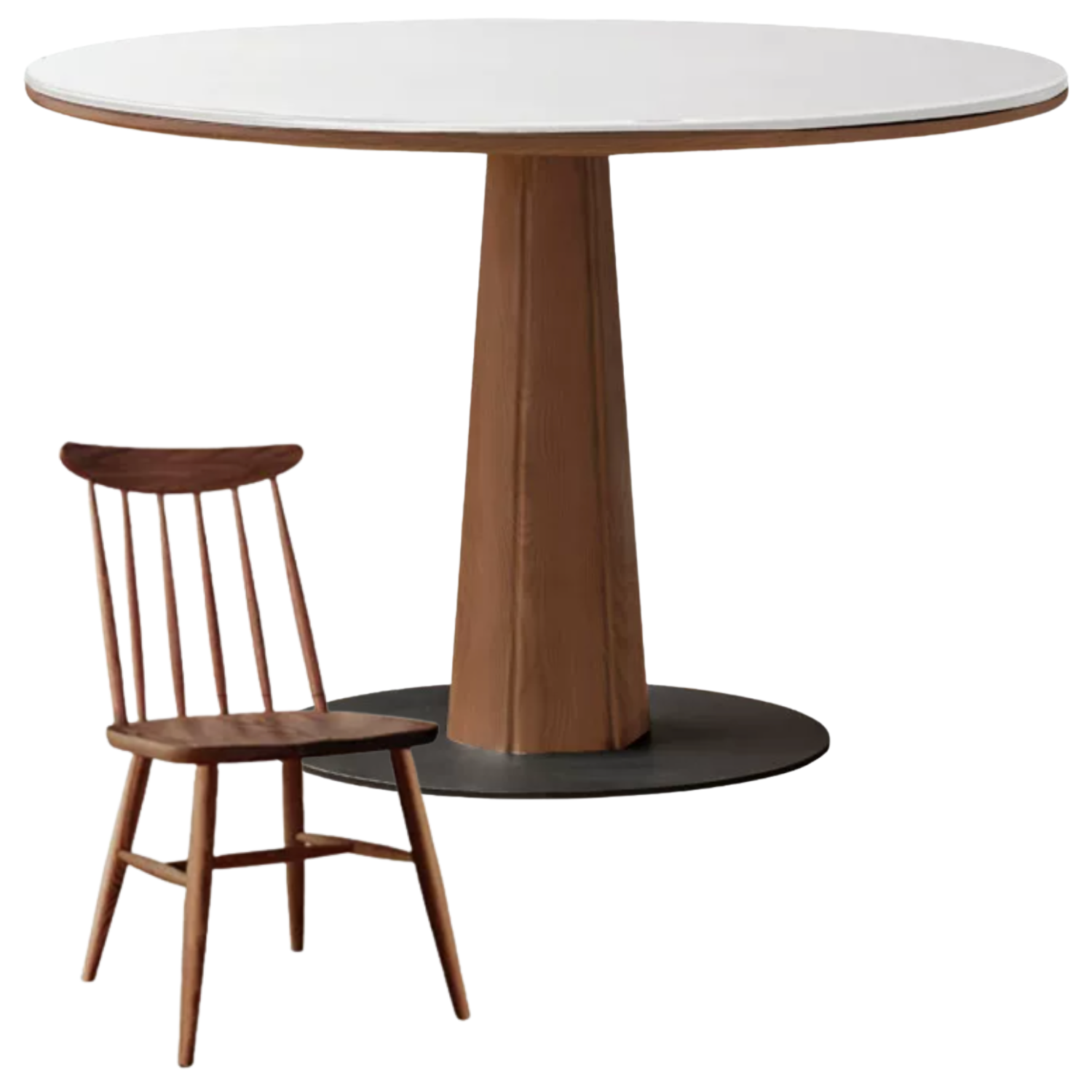 Black Walnut, Ash, Sandalwood Solid Wood Round Dining Table