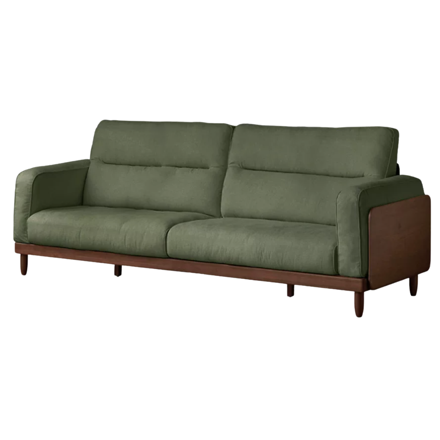 Sandalwood, Golden Pearwood, Ash Solid Wood Genuine Leather, fabric High-Back Sofa