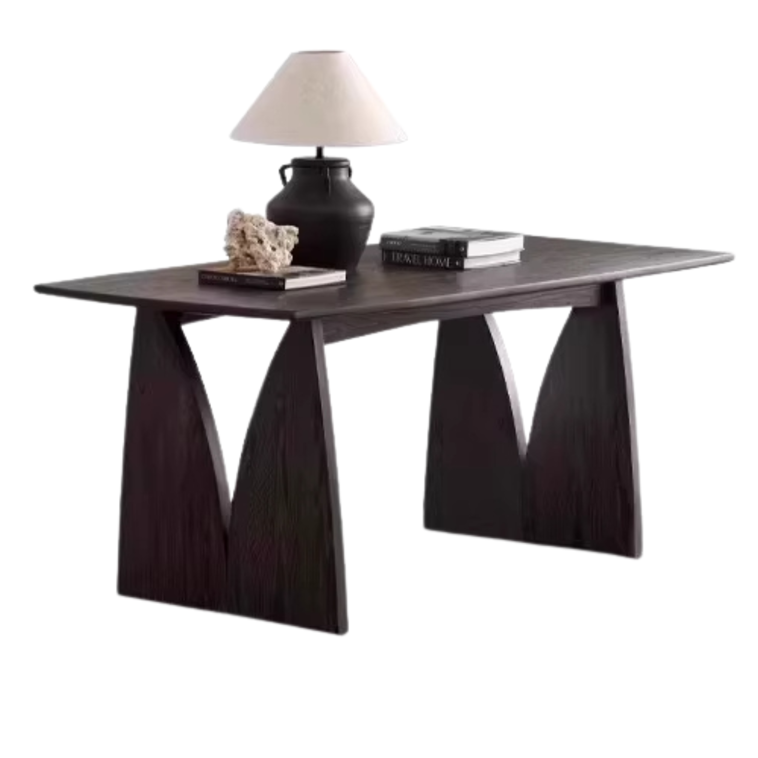 Oak Solid wood  Edit Smoked color dining table,