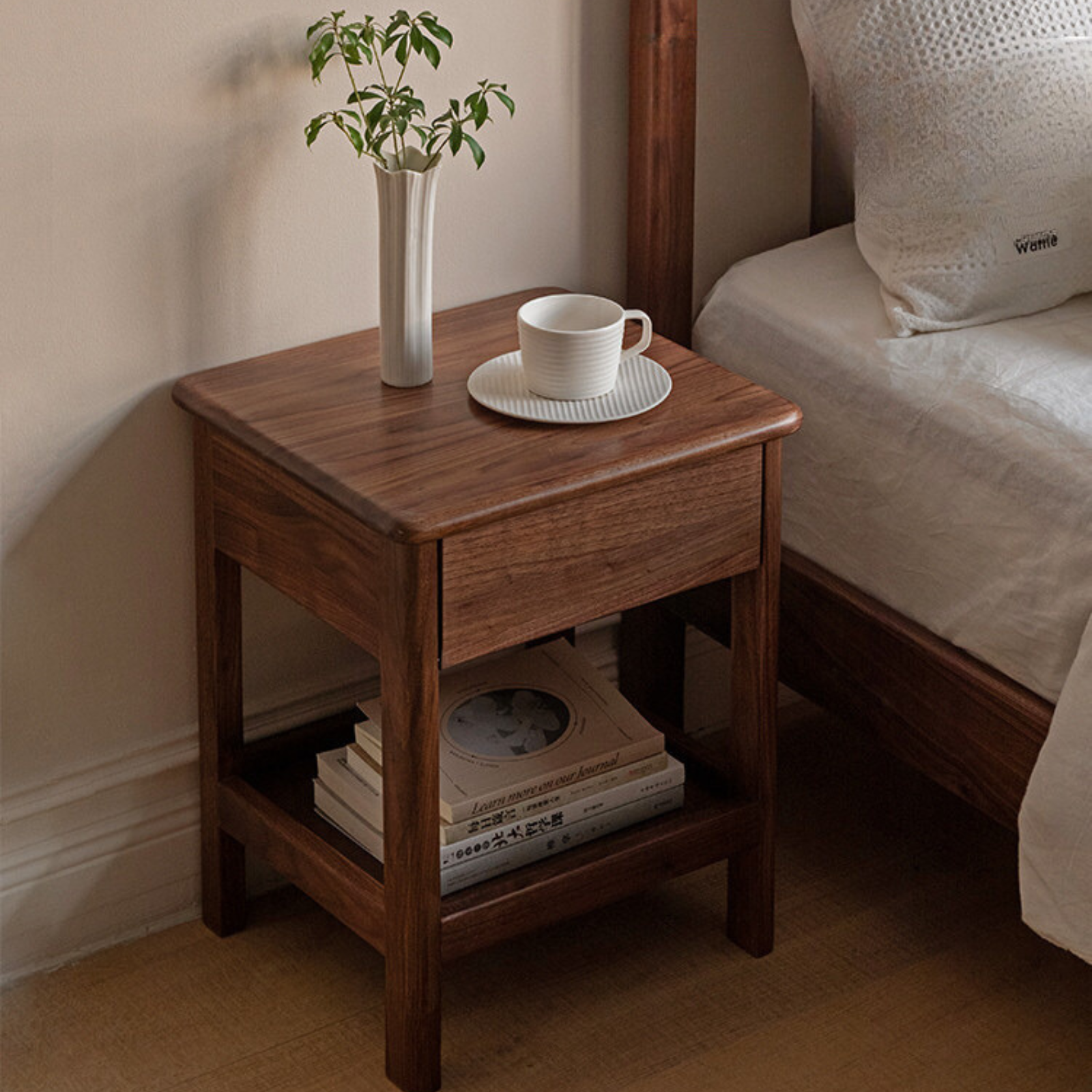 Black walnut, Ash bedside storage cabinet