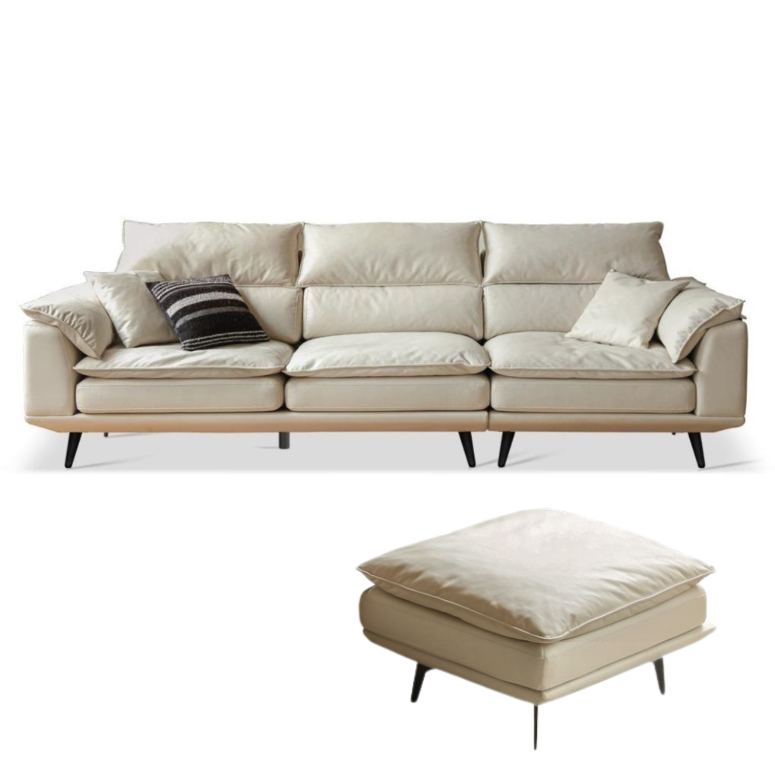 Fabric Modern Three Seat Down Sofa