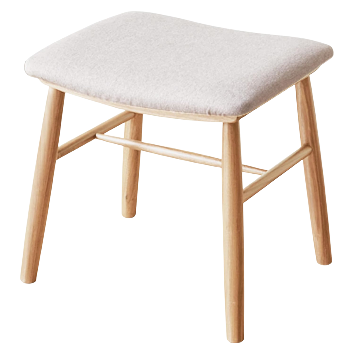 Black Walnut, Oak Solid Wood Vanity Stool with Curved Seat