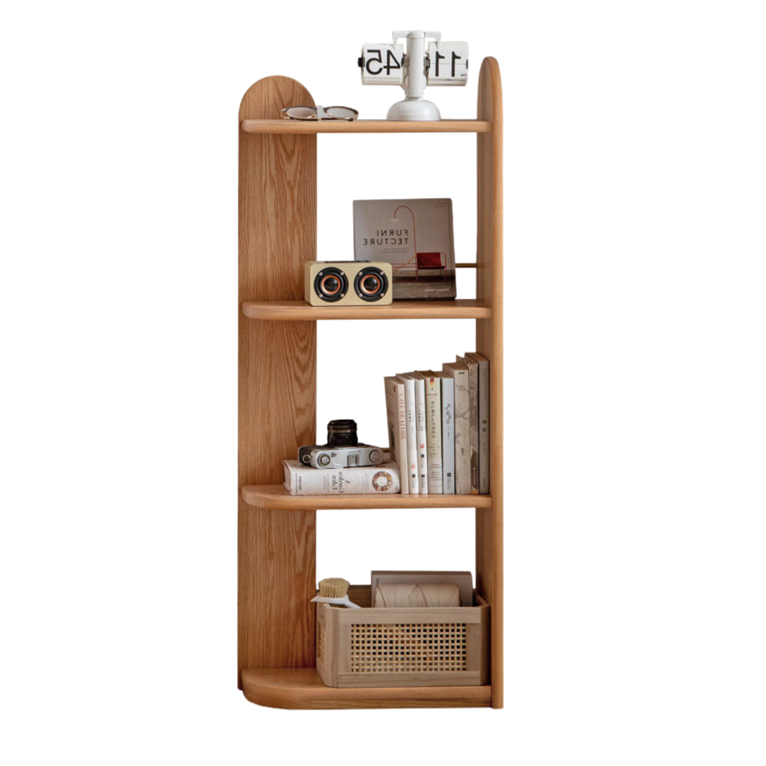 Oak Solid Wood Corner Bookshelf