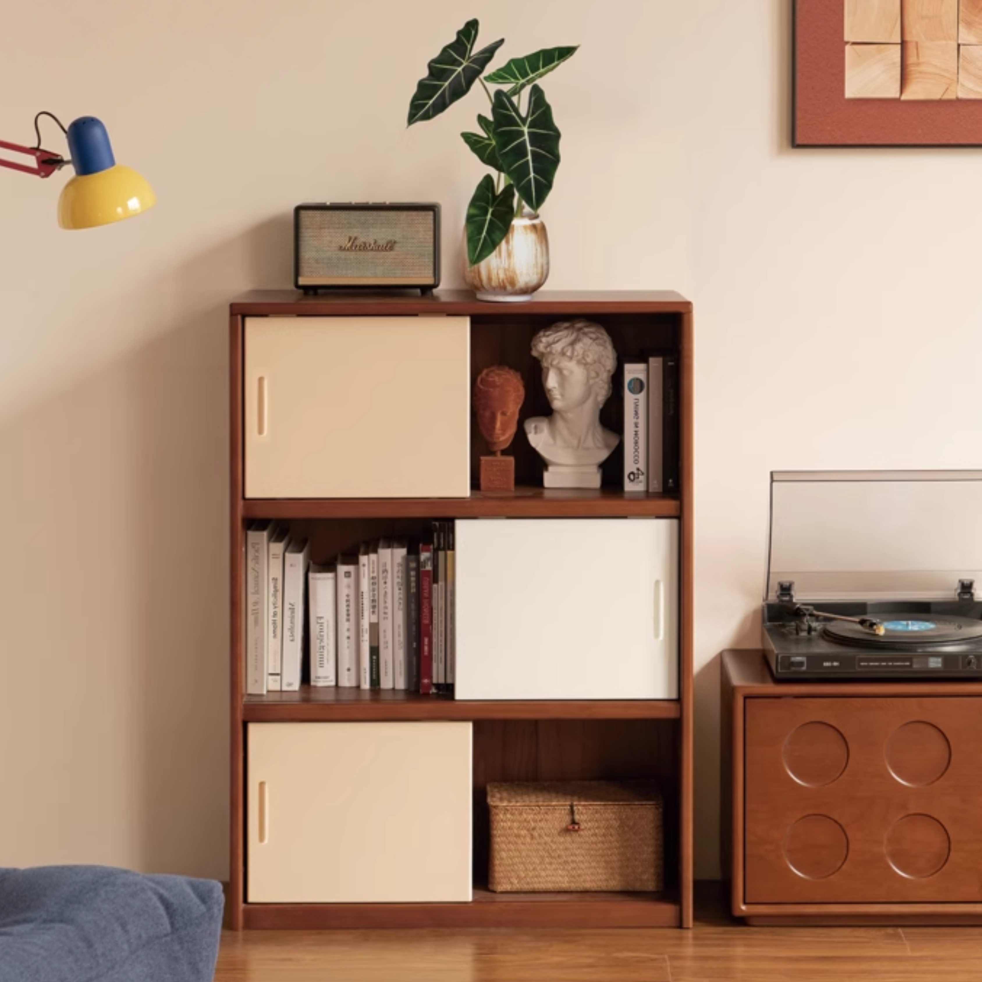 Tulip Solid Wood Bauhaus Side Cabinet
