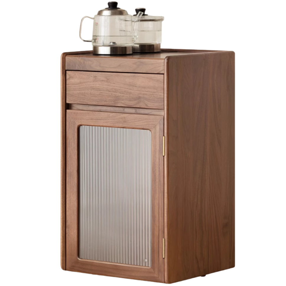 Oak, Black Walnut Solid Wood Tea Cabinet Kettle Integrated
