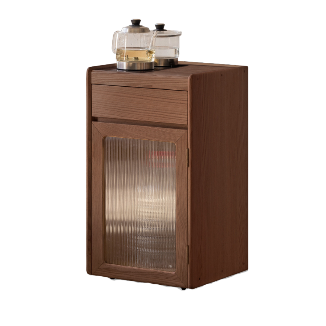 Black Walnut Solid Wood Tea Cabinet Kettle Integrated Side Cabinet