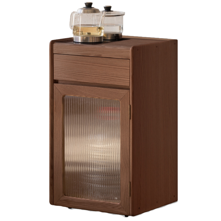 Oak, Black Walnut Solid Wood Tea Cabinet Kettle Integrated
